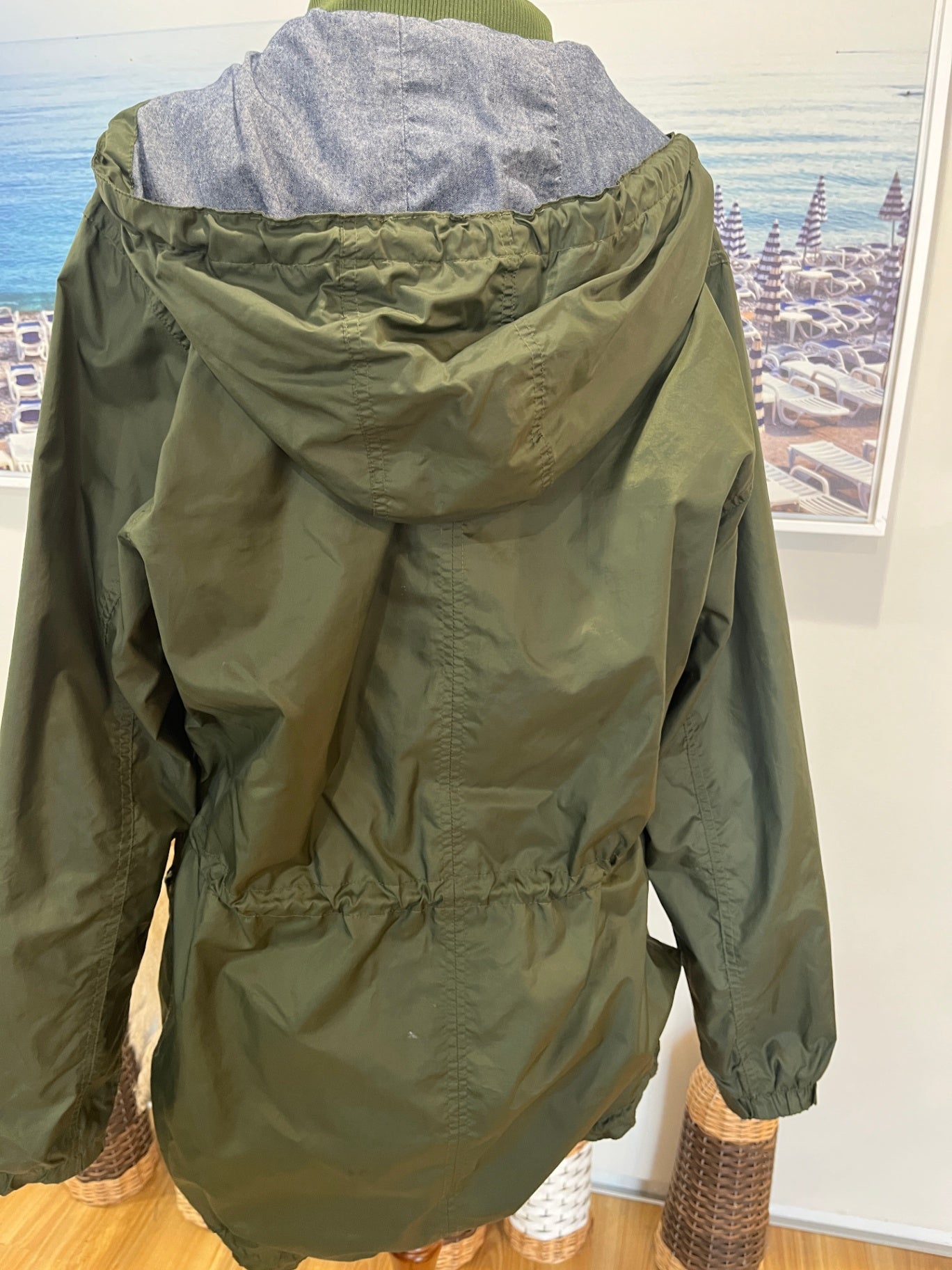 Hooded Jacket Khaki Green Medium 