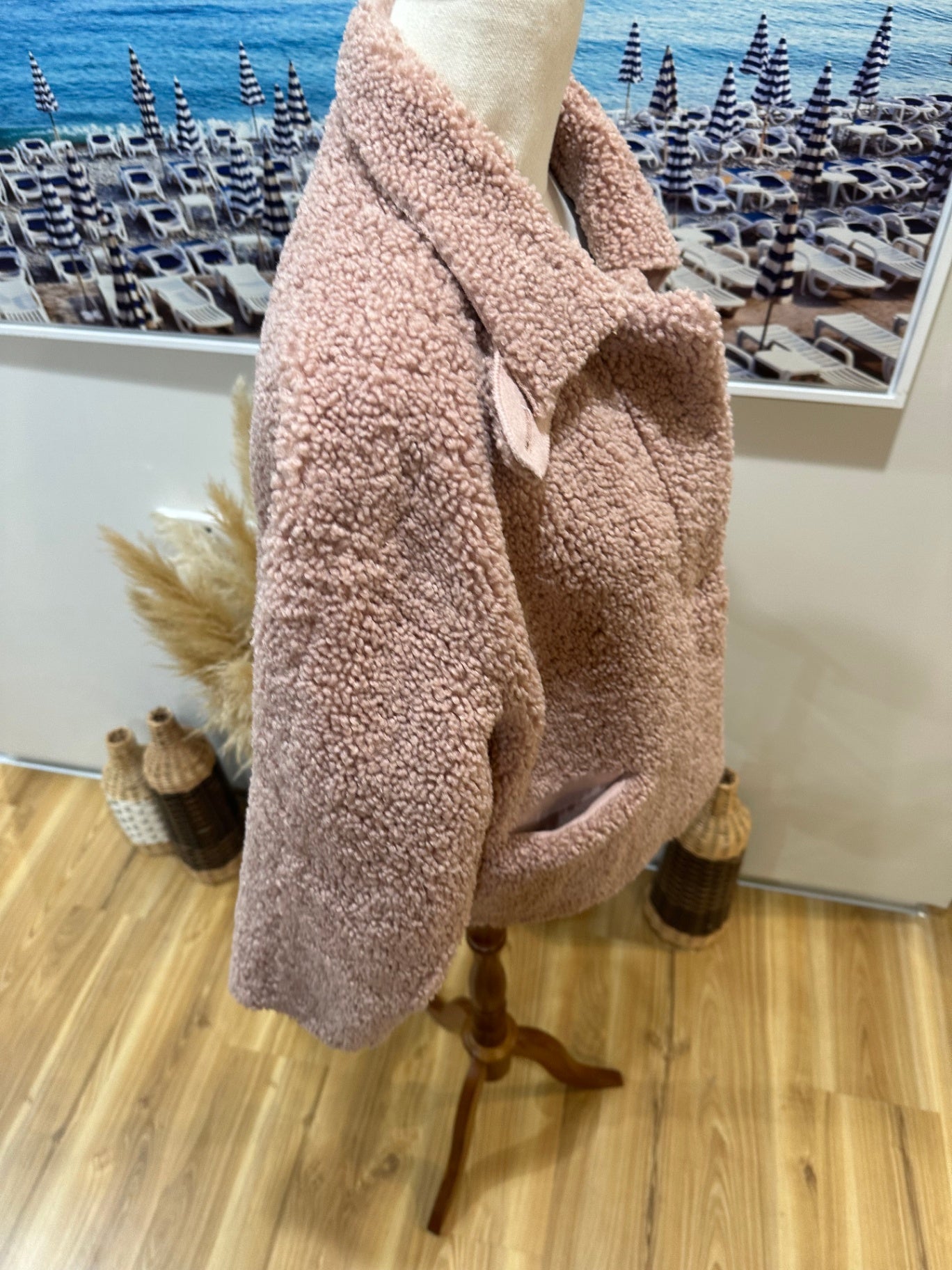 Teddy Coat Blush Pink