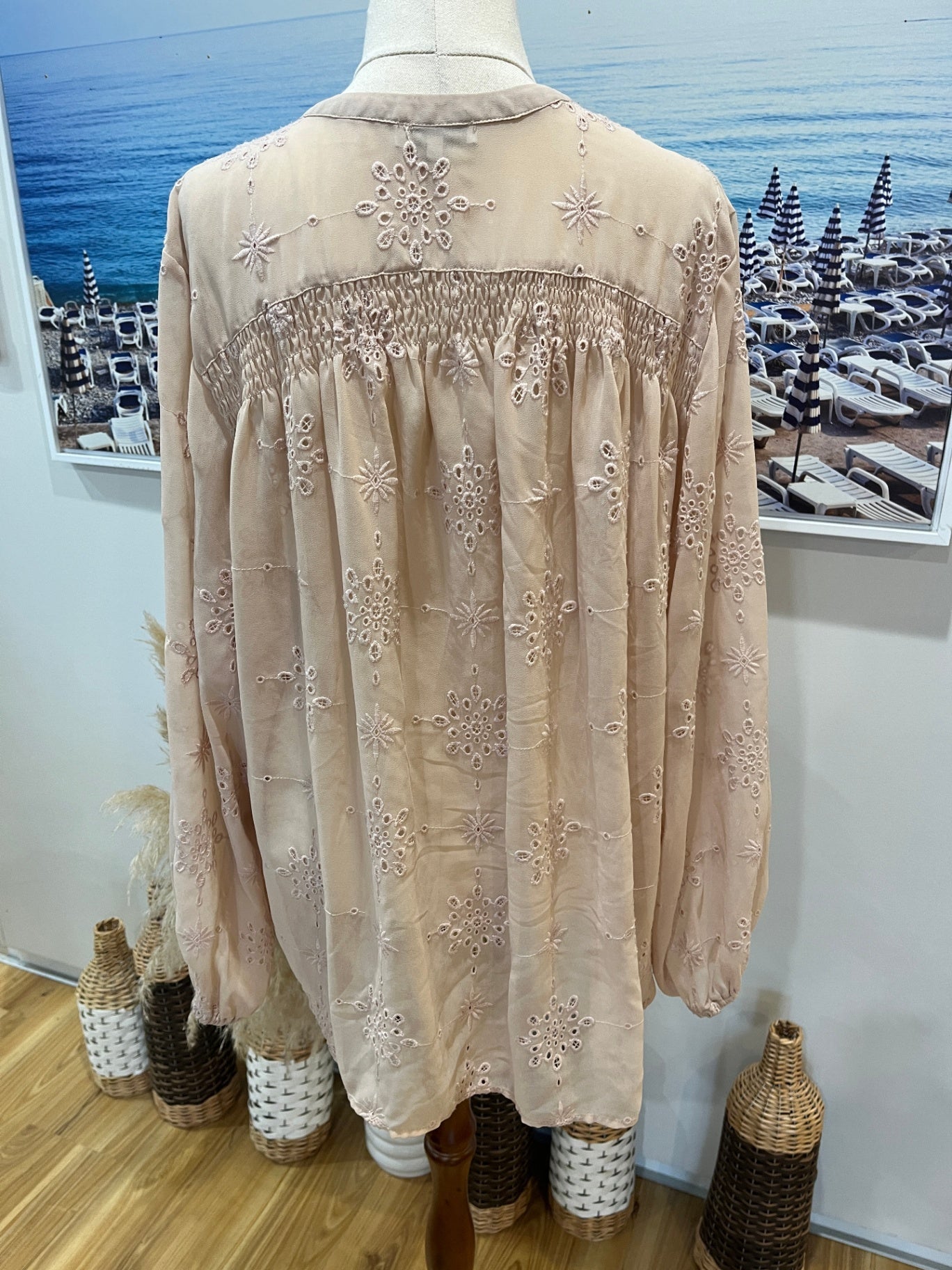 Whistle Long-sleeve blouse Pale Pink Size 14 