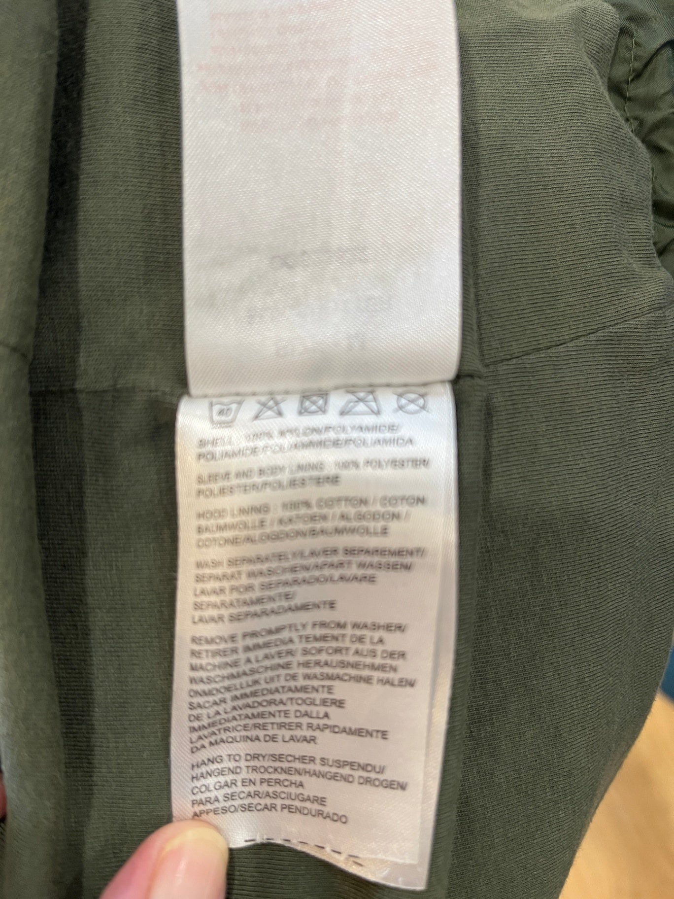 Hooded Jacket Khaki Green Medium 