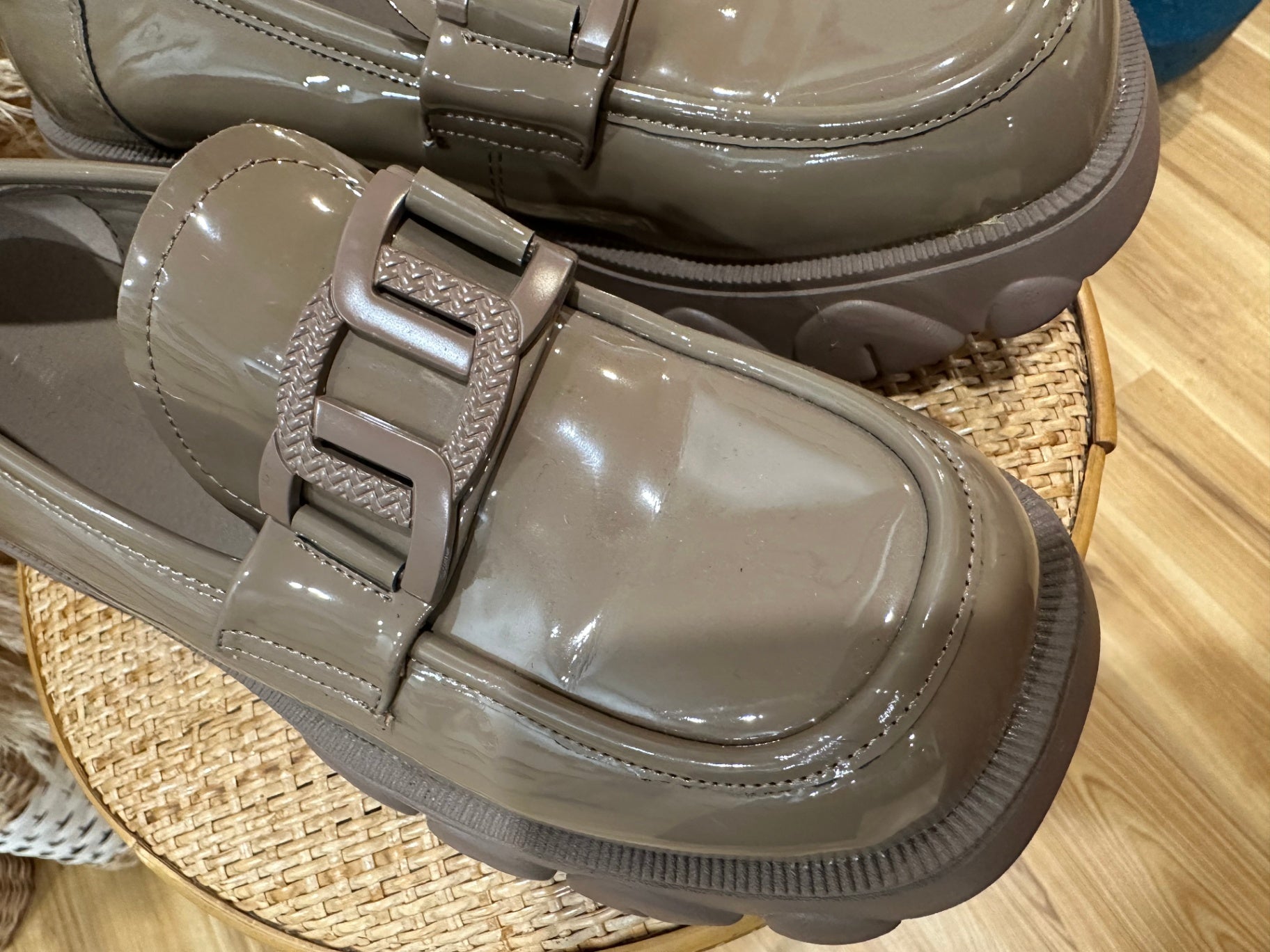 Princess Polly Shoes, Taupe Chunky Size 40 