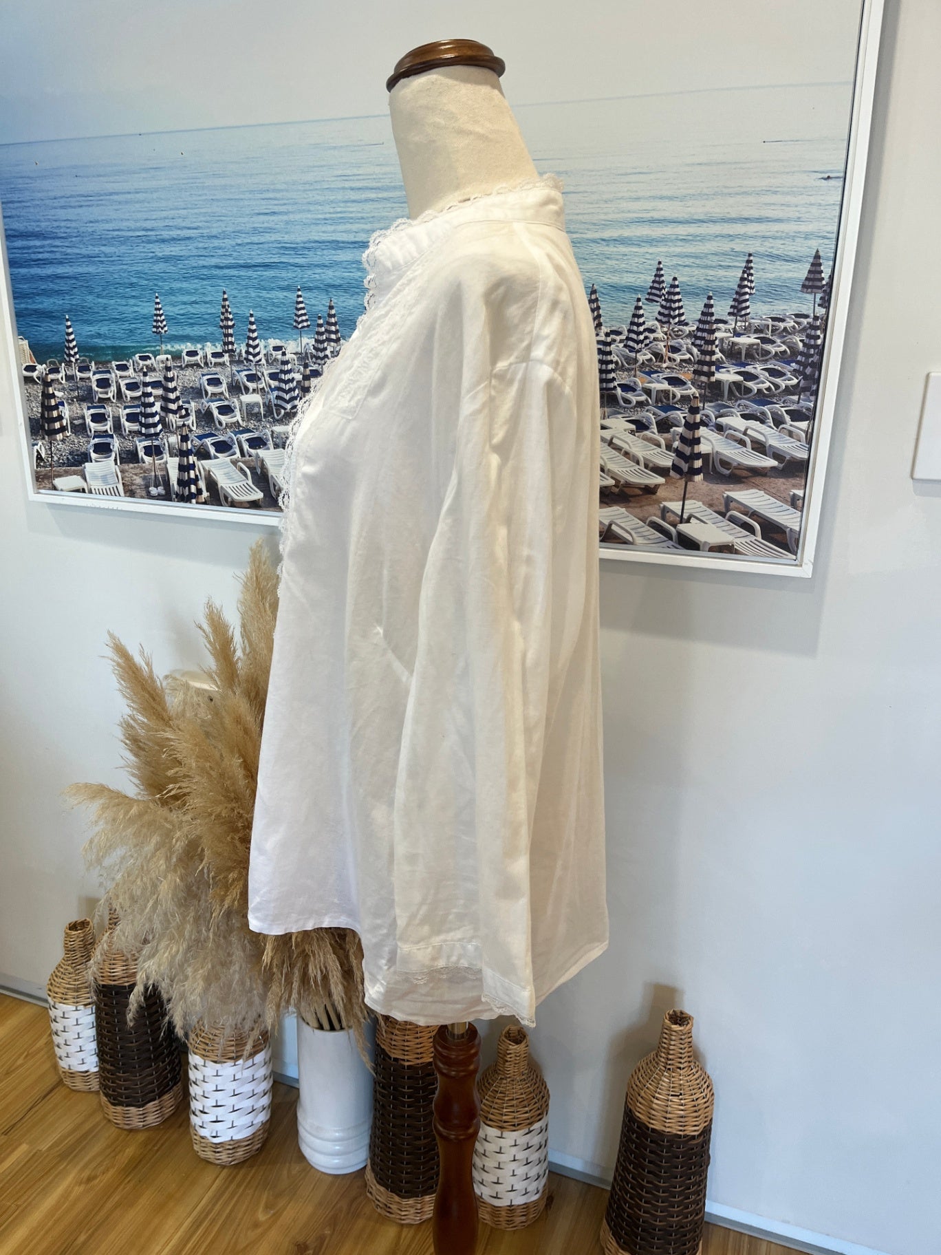Peasant-Syle Cream Blouse 