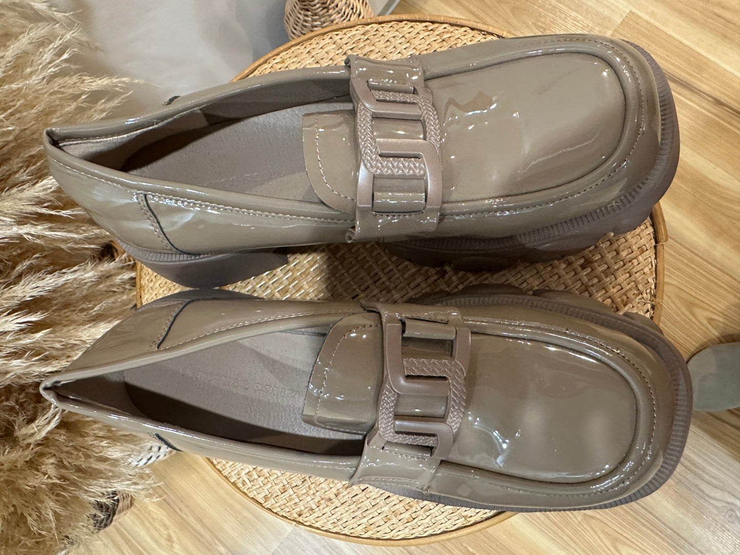 Princess Polly Shoes, Taupe Chunky Size 40 