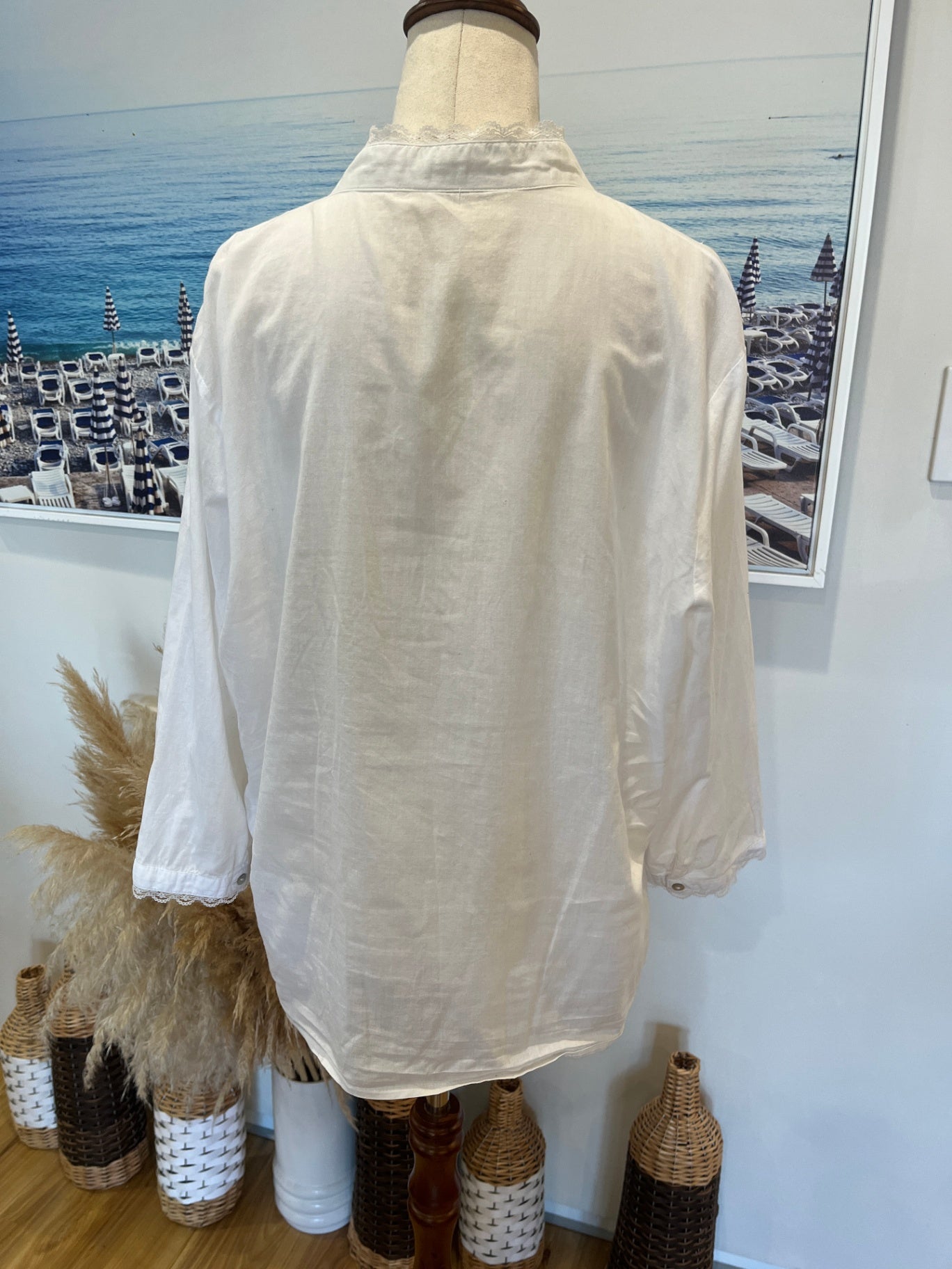 Peasant-Syle Cream Blouse 