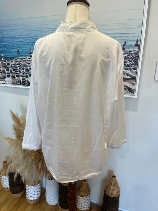 Peasant-Syle Cream Blouse 