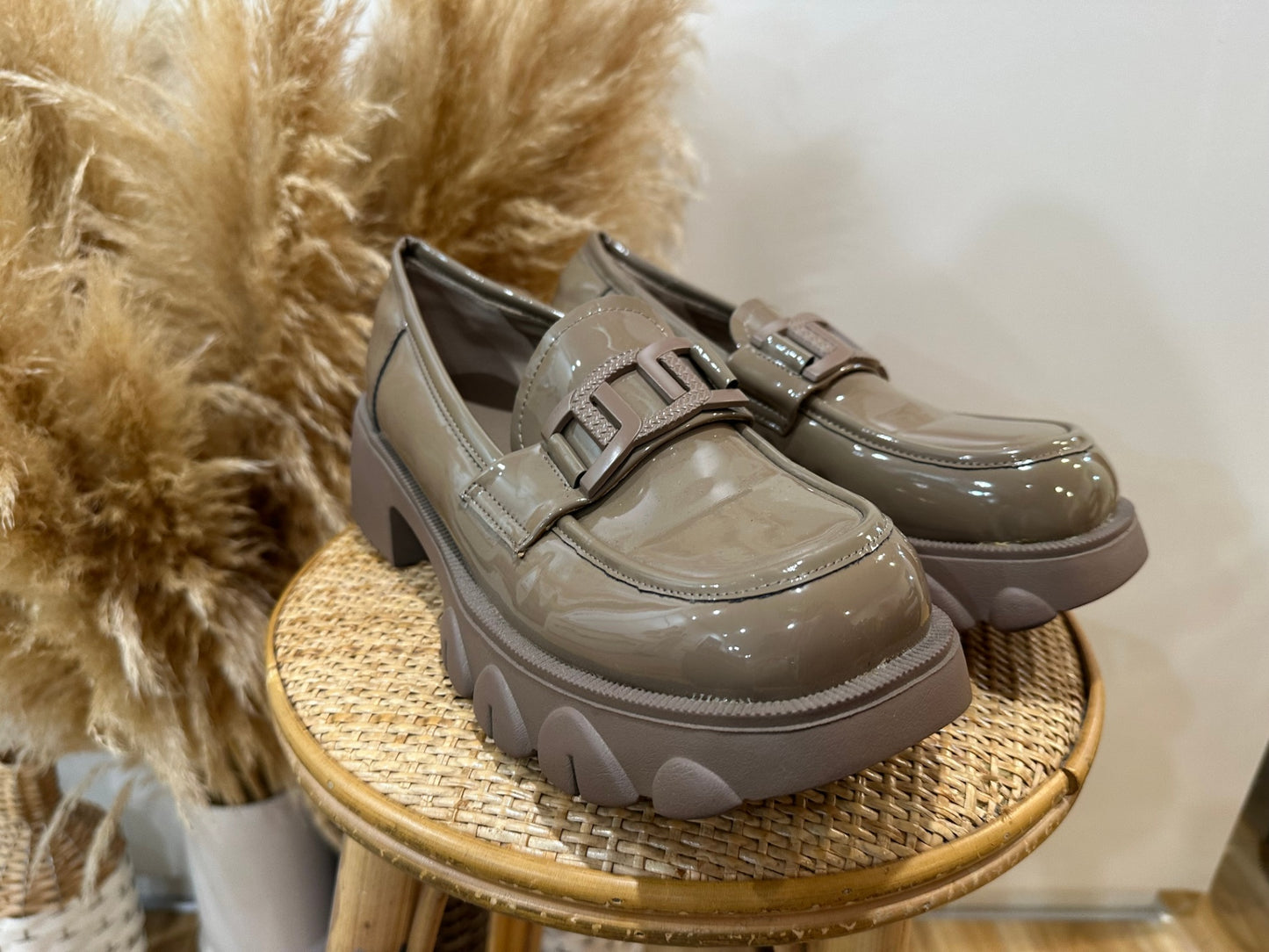 Princess Polly Shoes, Taupe Chunky Size 40 