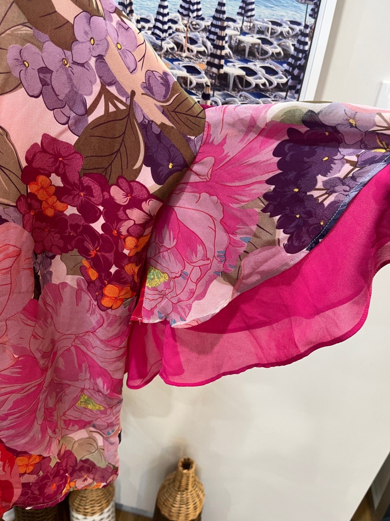 [SALE] AUGUSTINE Top Layered Sleeves Pink Floral Medium