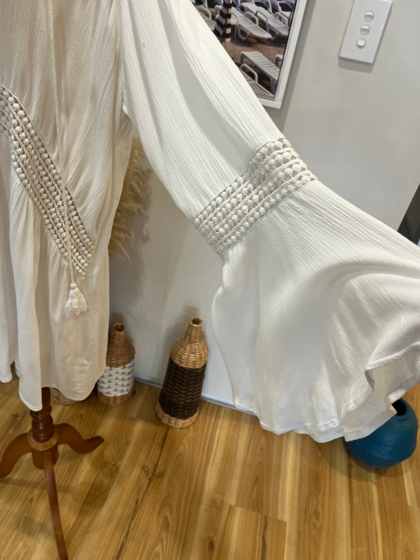 KAJA Top White Boho Beachin Vibes  XL  