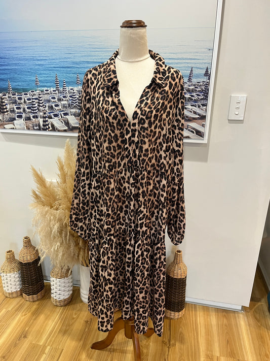 Gloss by Shine On Dress Leopard print Size 20