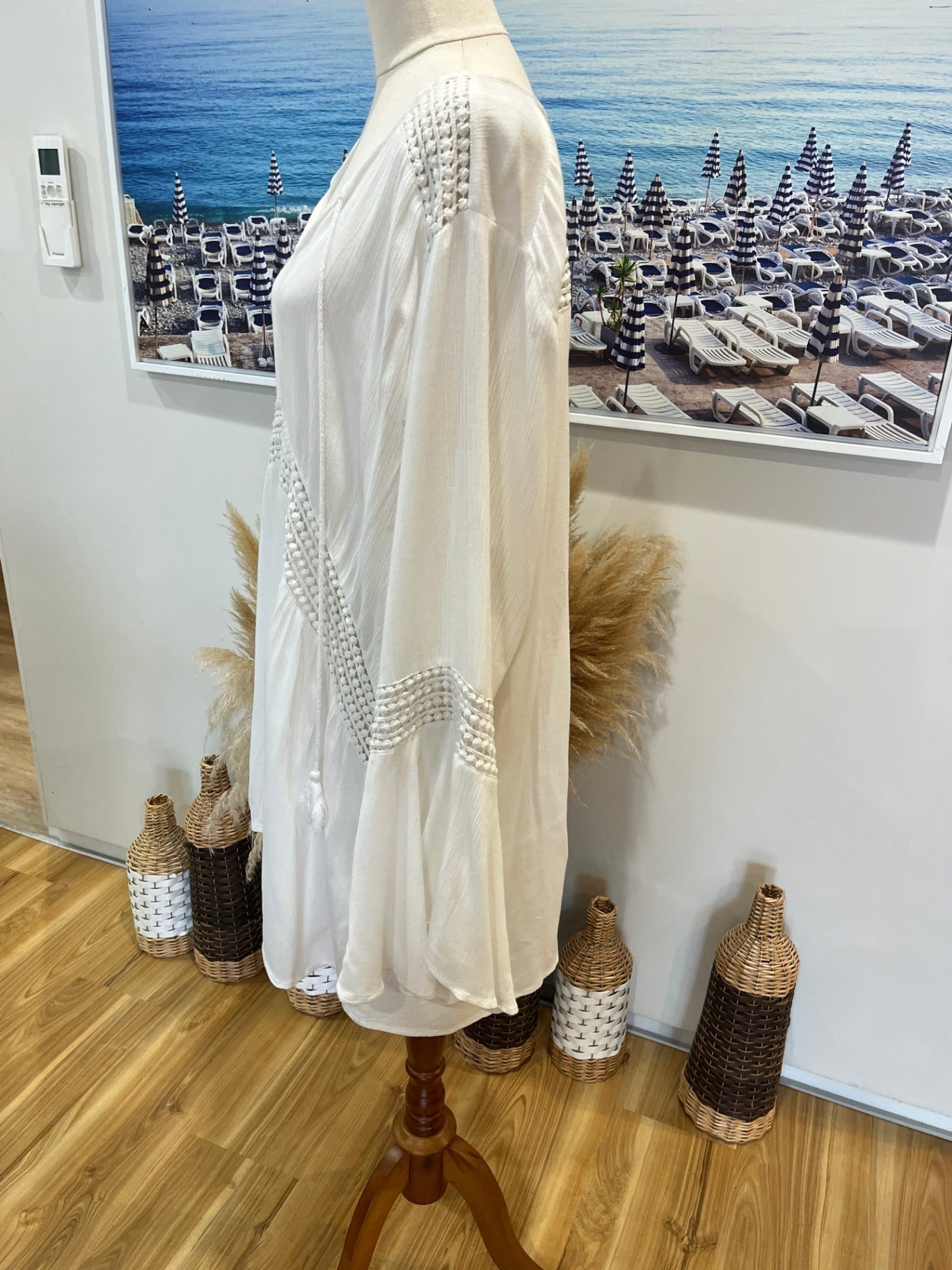 KAJA Top White Boho Beachin Vibes  XL  