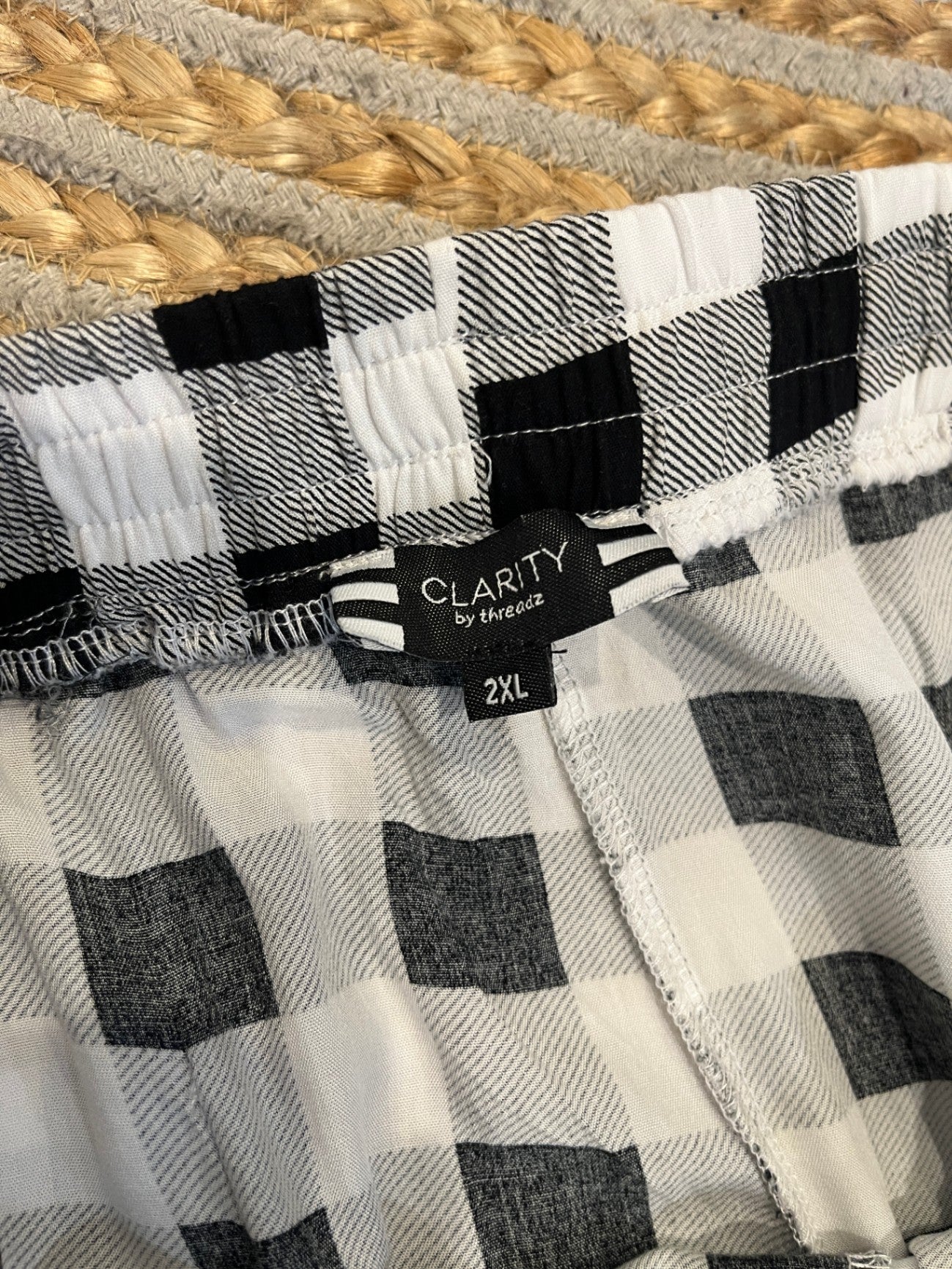 Clarity by Threadz Pants Black and White Checkered XXL