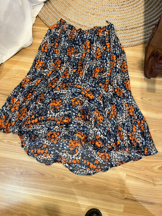 Stella Royal Skirt Blue/Orange Floral Large 