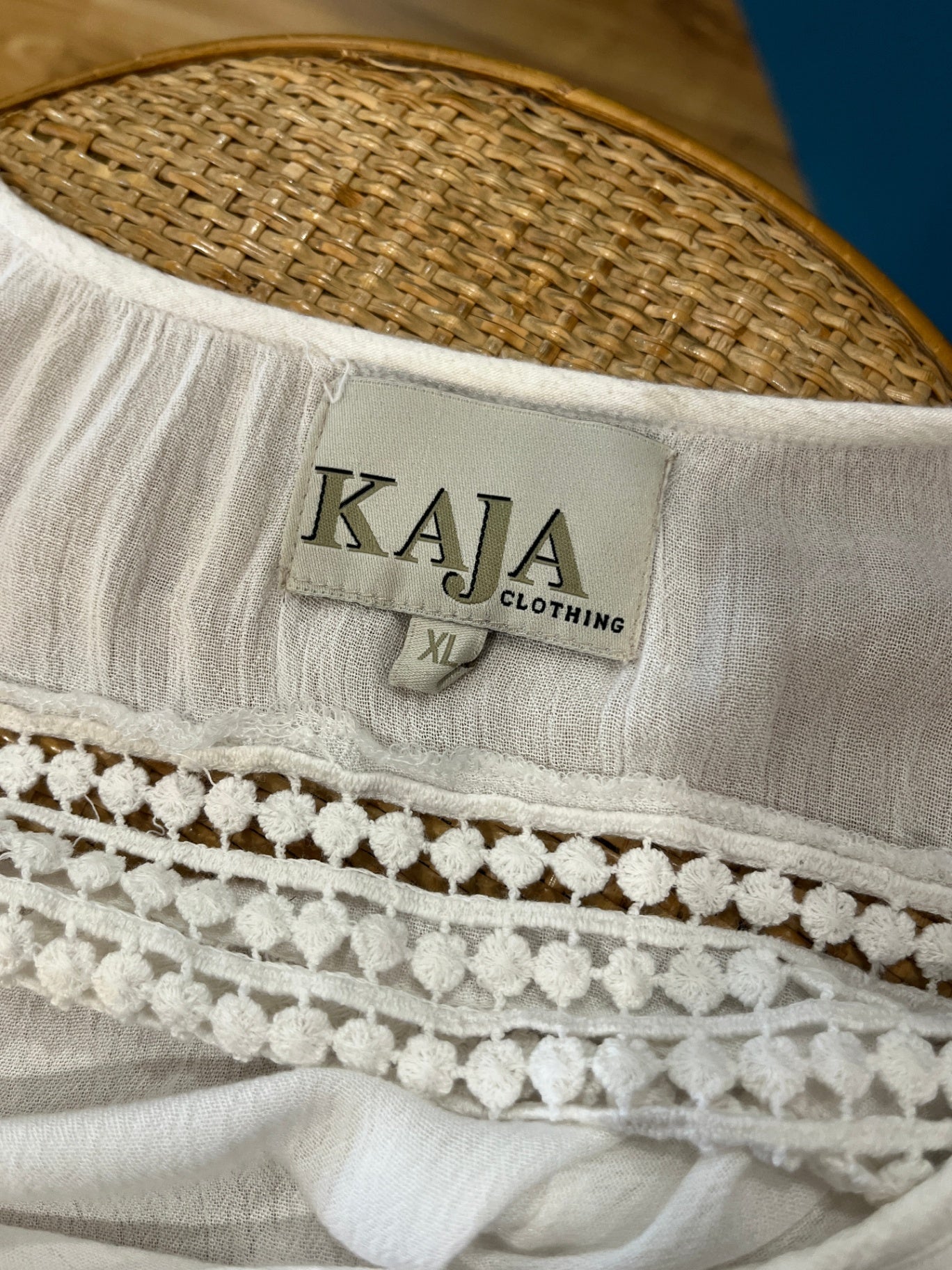 KAJA Top White Boho Beachin Vibes  XL  