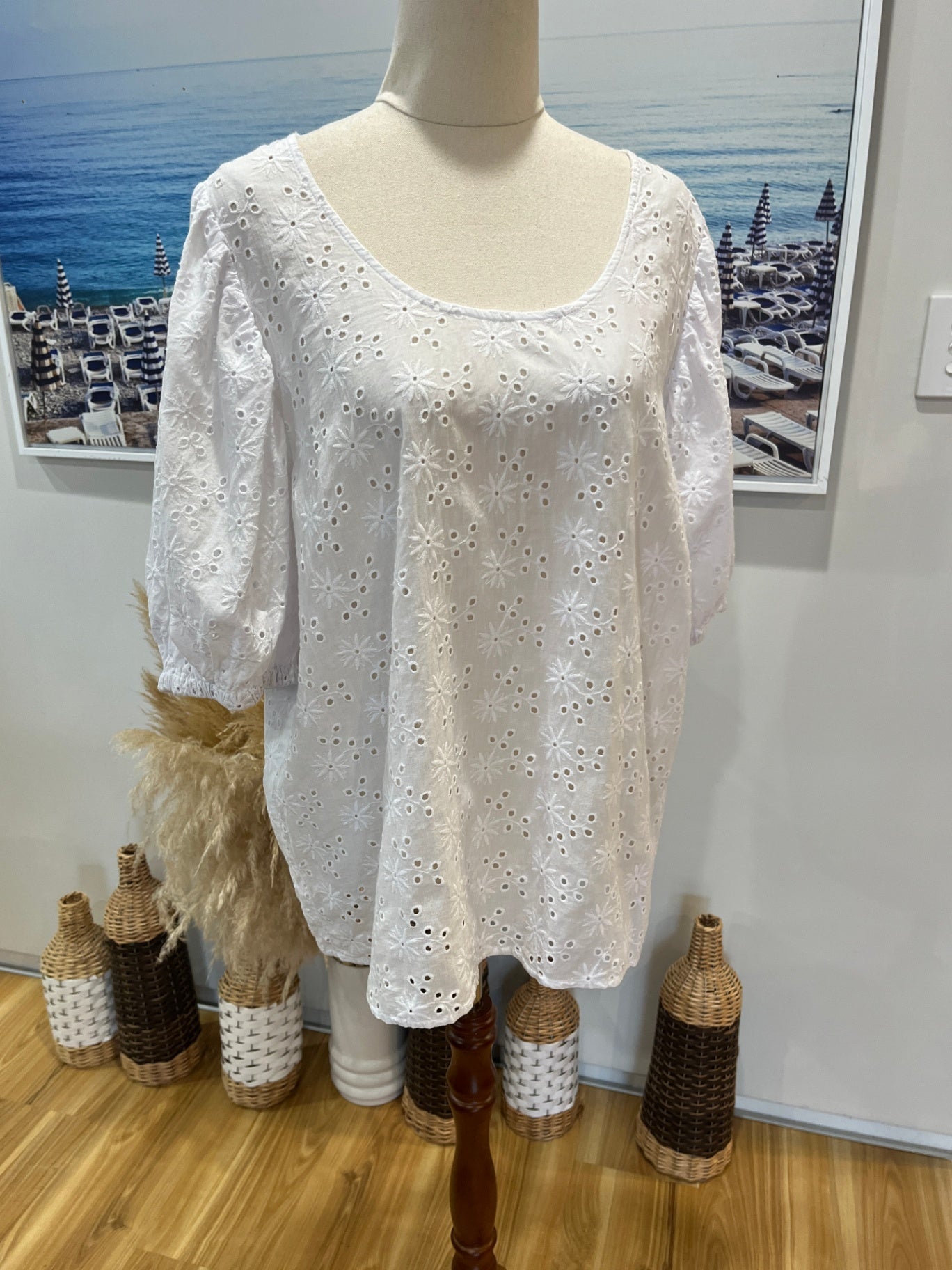 Coco&Belle Broidery Top White Large