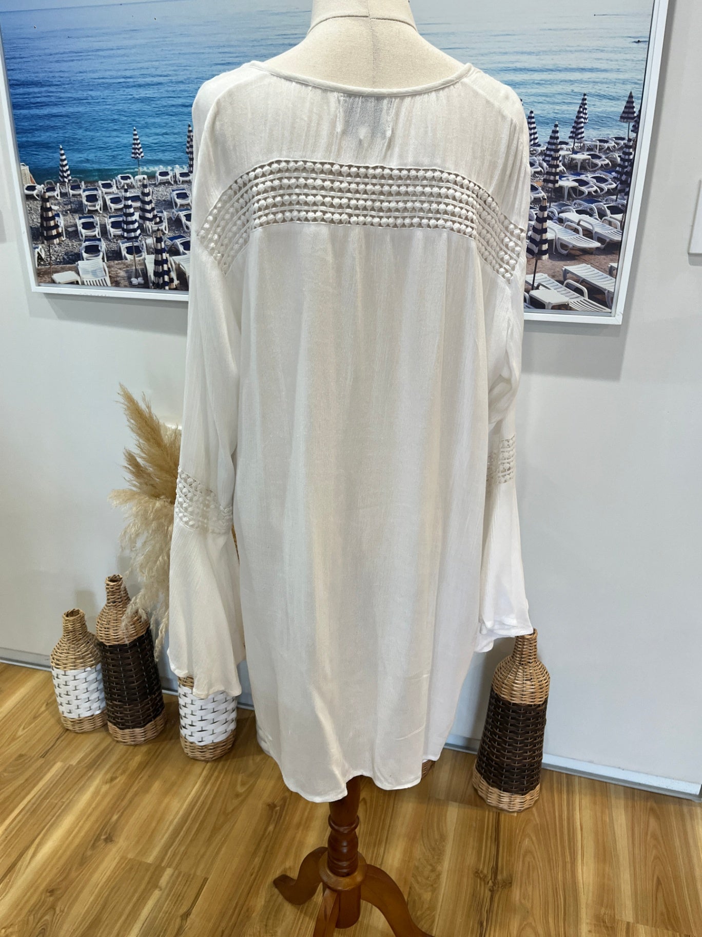 KAJA Top White Boho Beachin Vibes  XL  