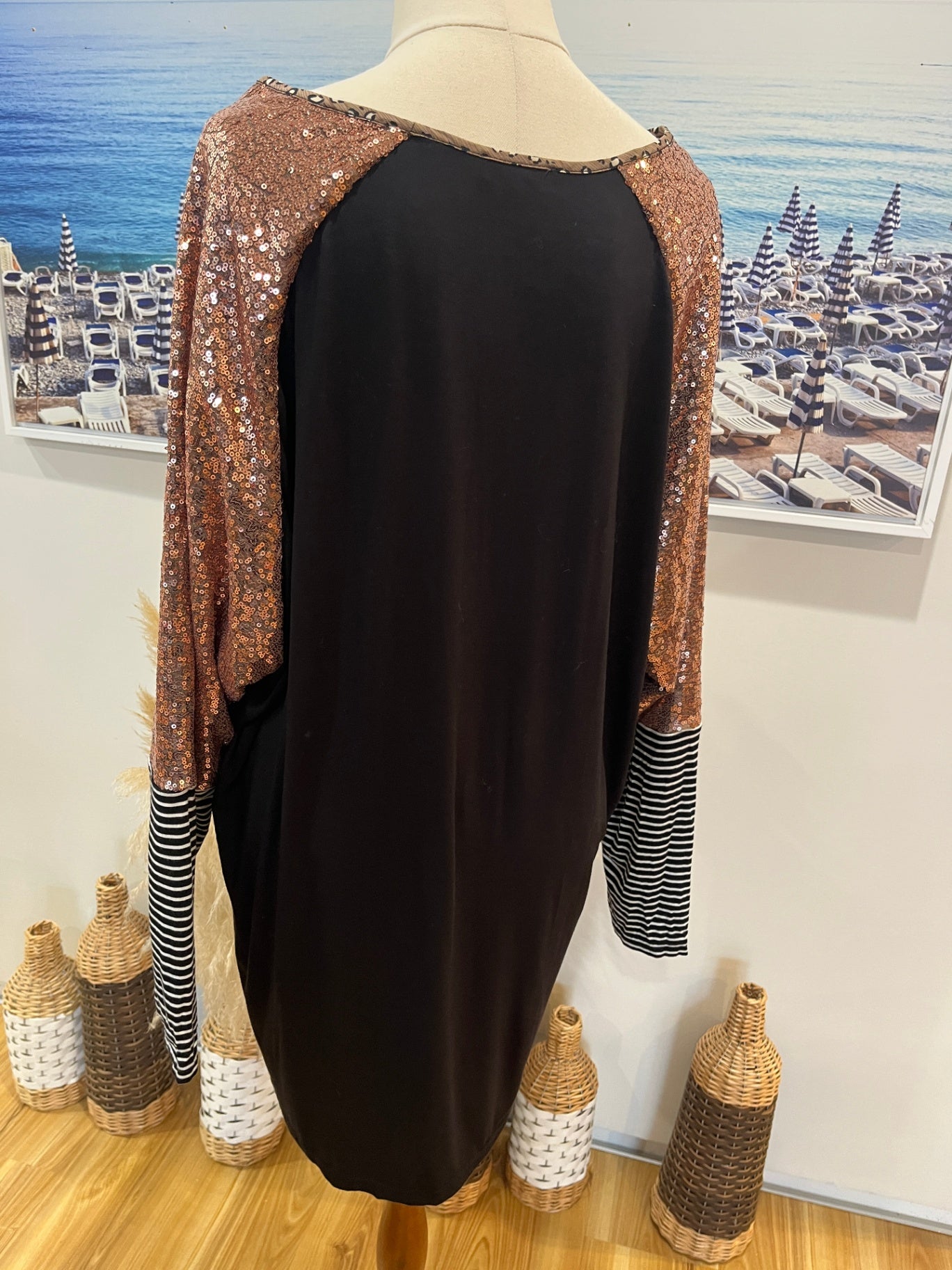 Ella J Animal Print Top with Rose Gold Bling