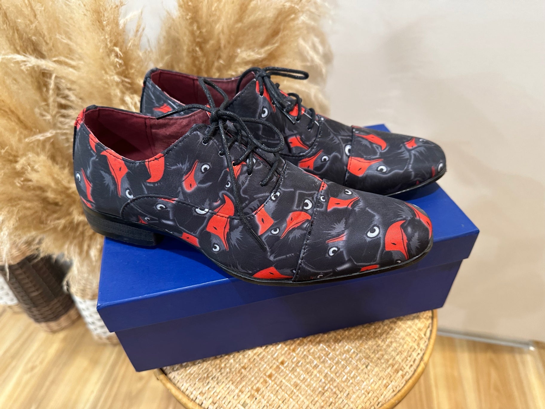 Maher Shoes Black with Birds Design 37