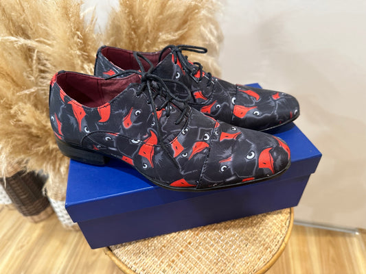 Maher Shoes Black with Birds Design 37