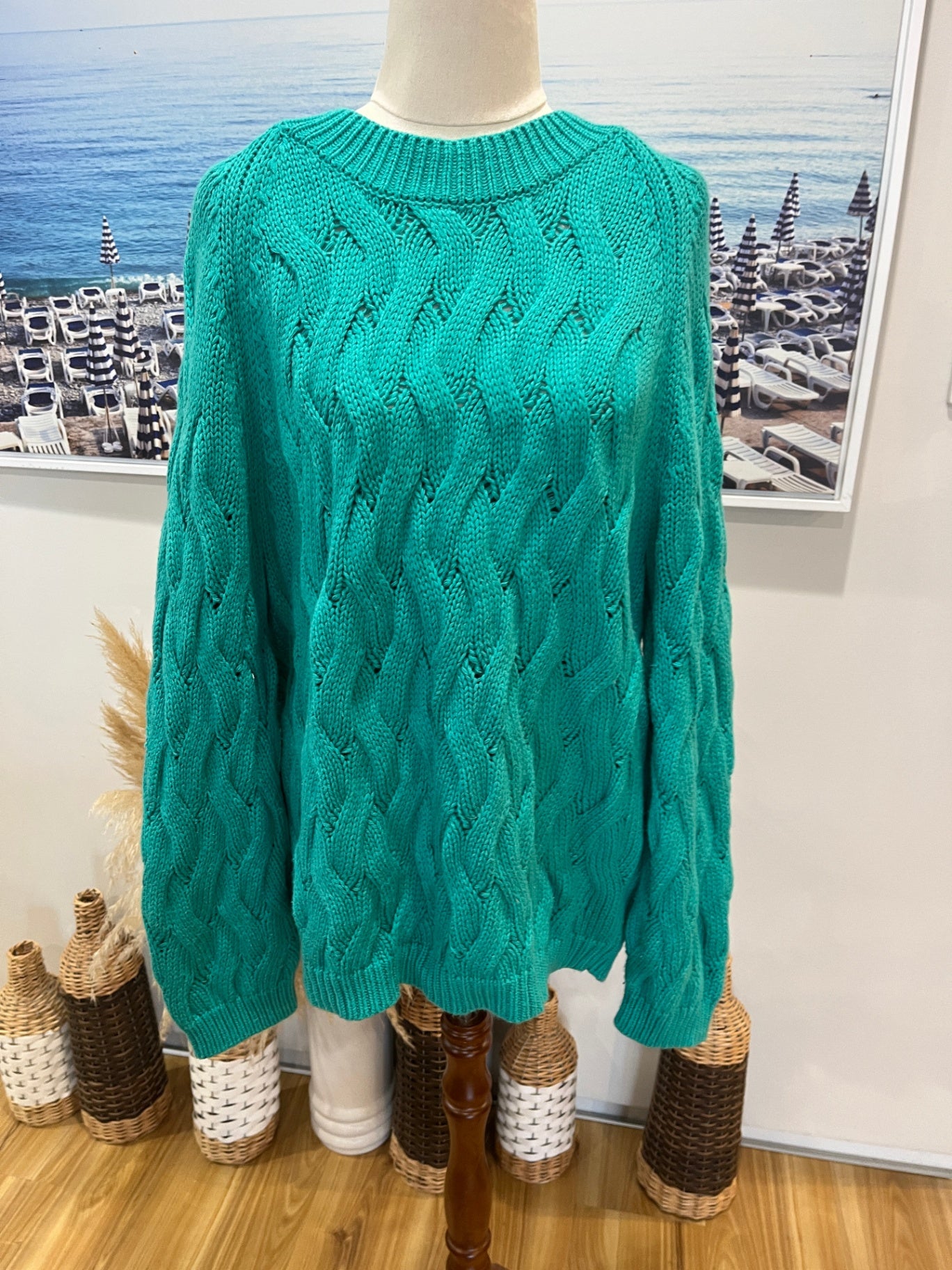 Stella Royal Top Cable Knit Teal