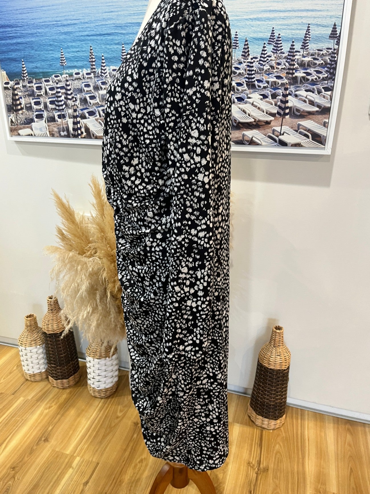 Stella Royal Black and White Dress Large
