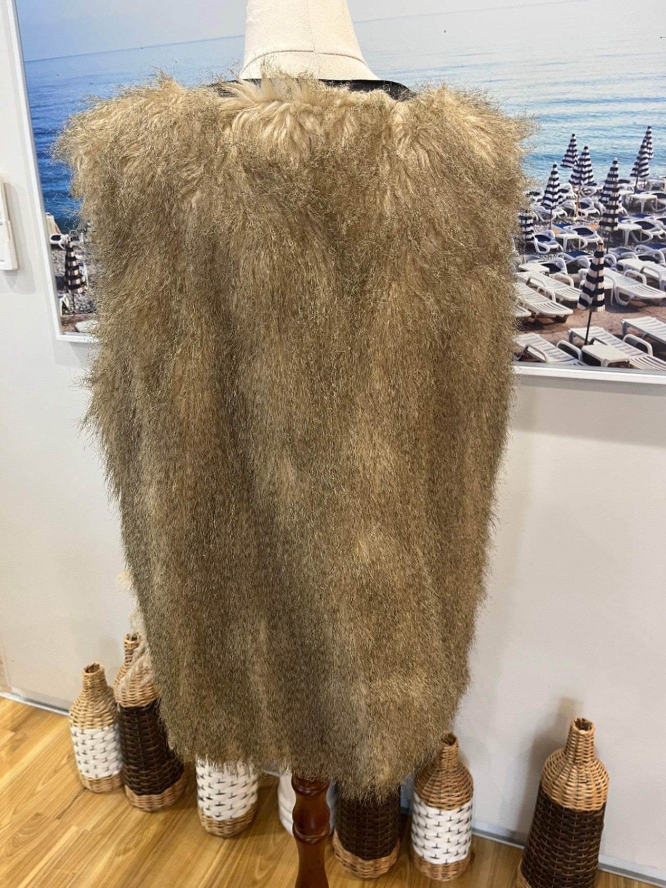 Rivers Womens Zip Up Faux Fur Vest 18