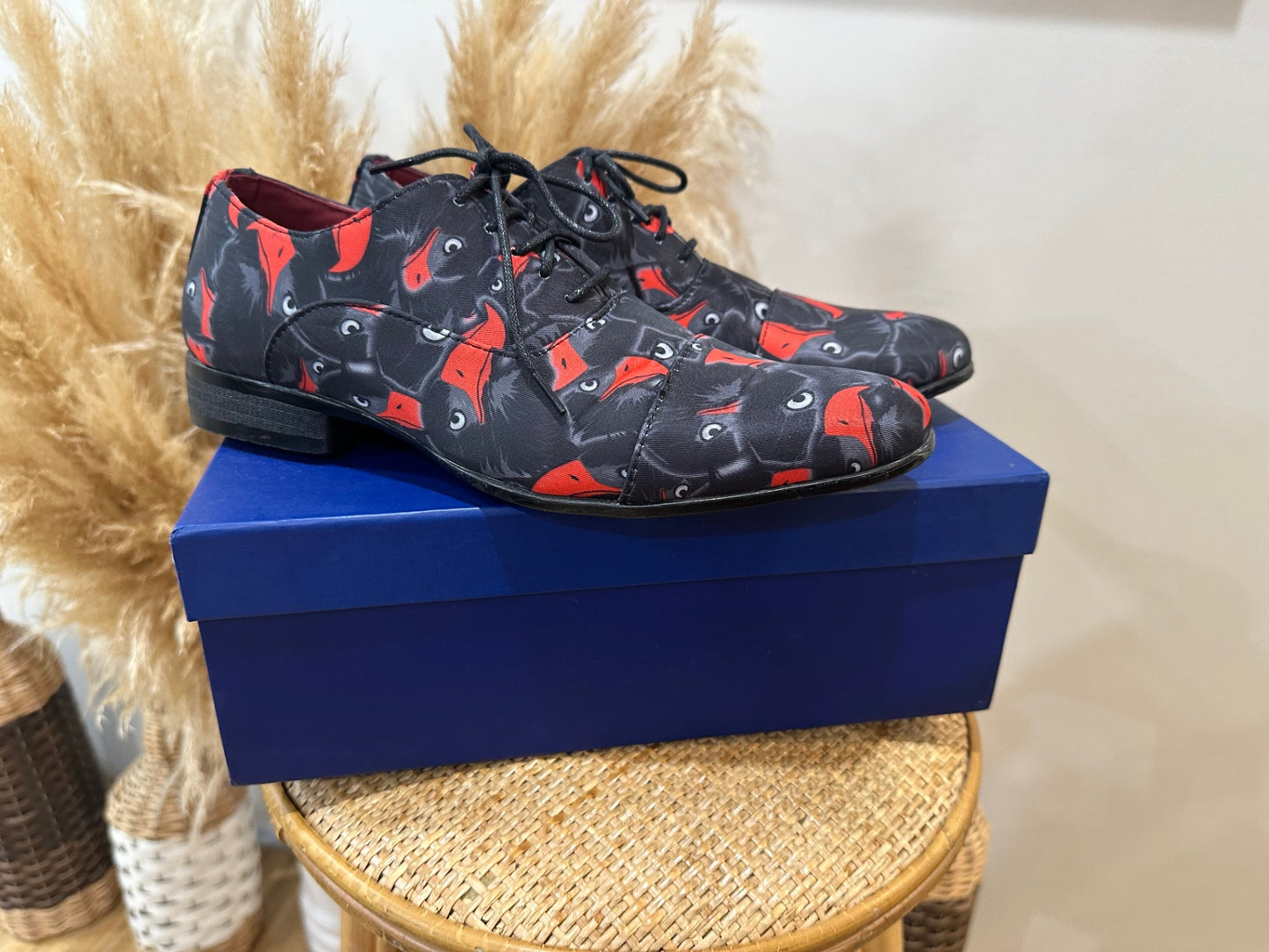 Maher Shoes Black with Birds Design 37