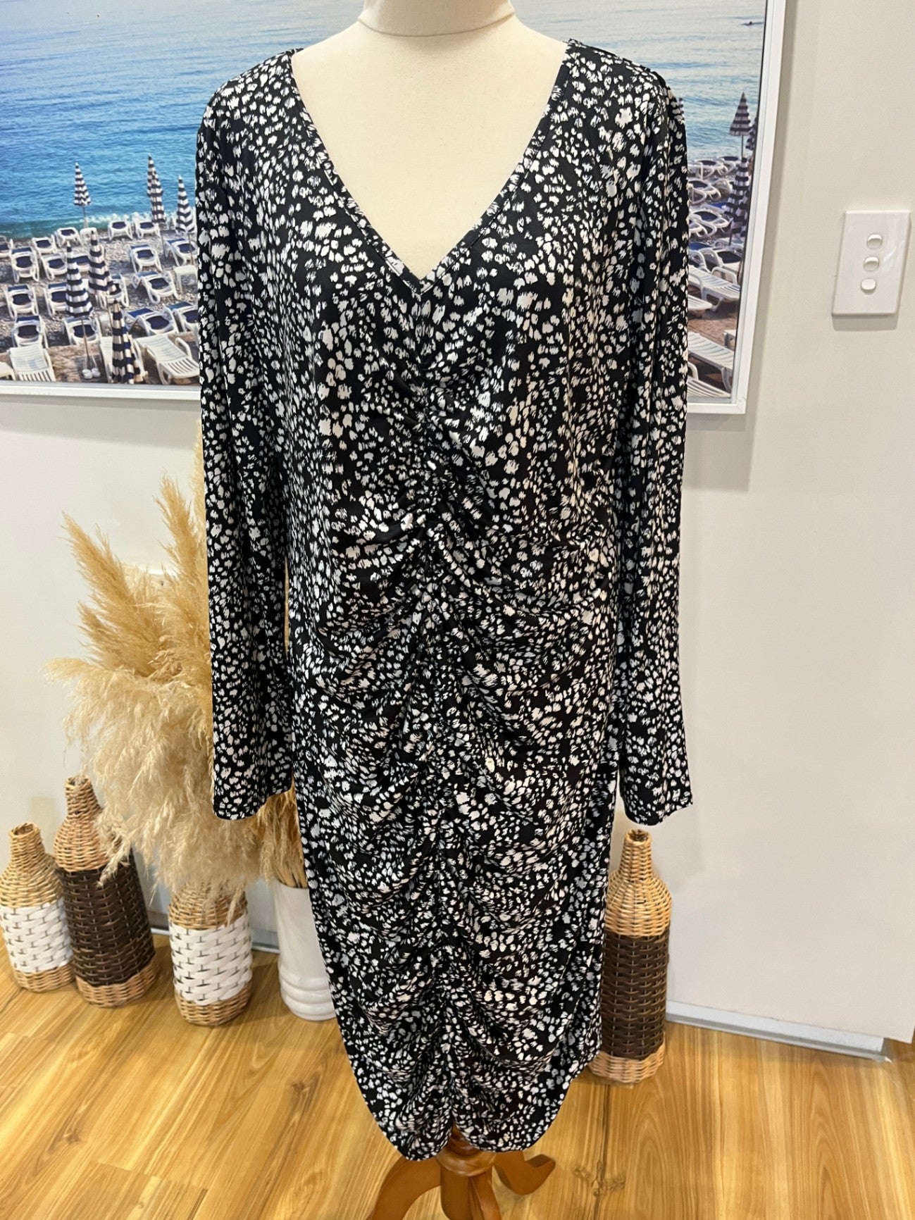 Stella Royal Black and White Dress Large