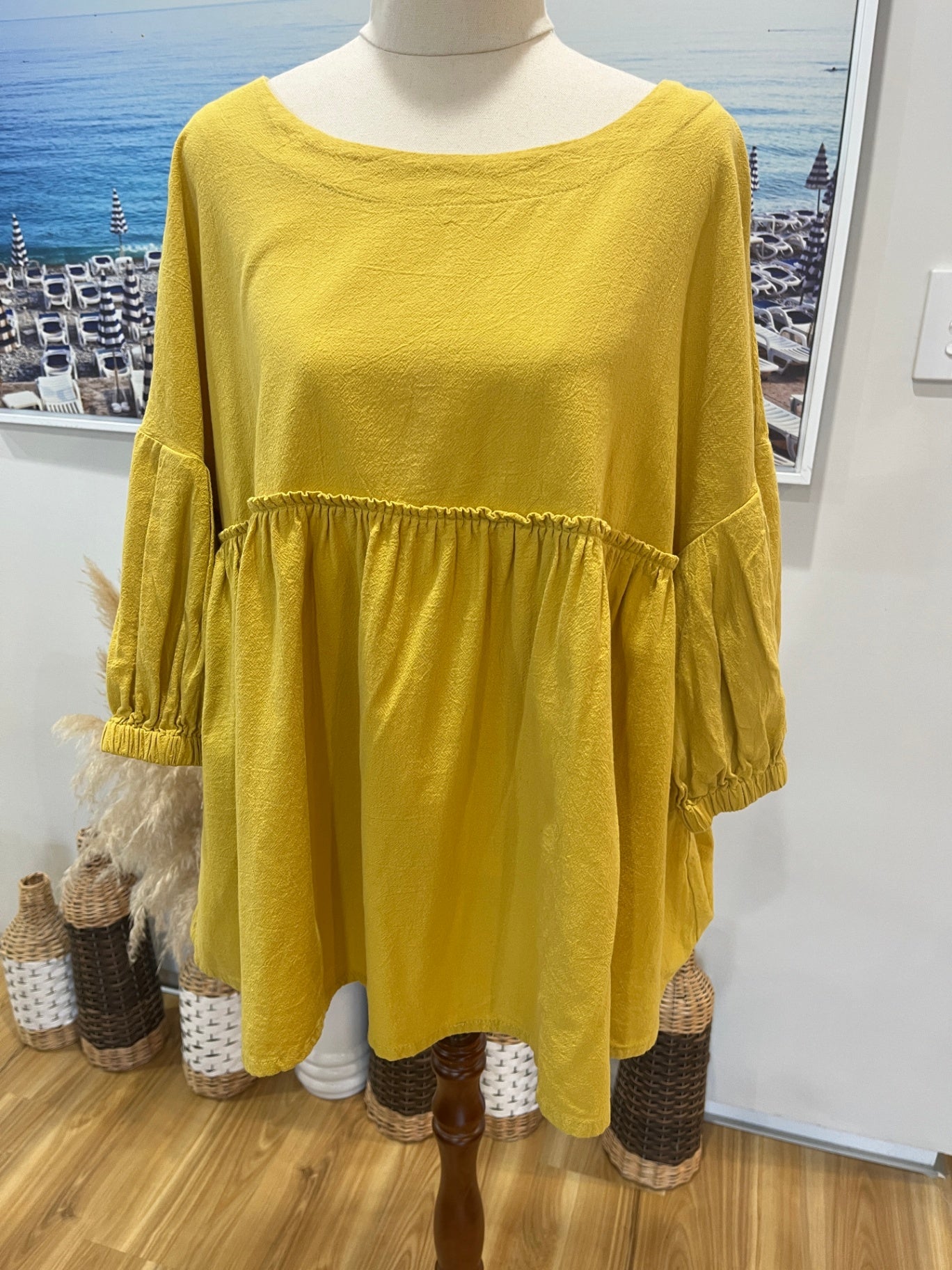 Zanzea 4XL Mustard Top