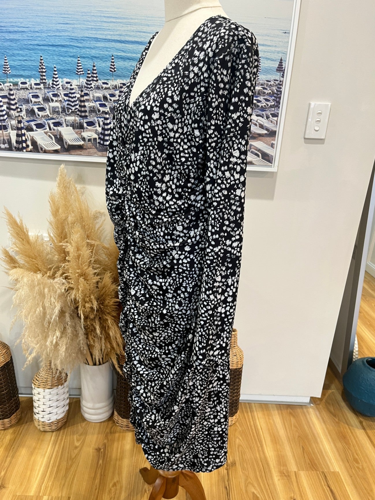 Stella Royal Black and White Dress Large