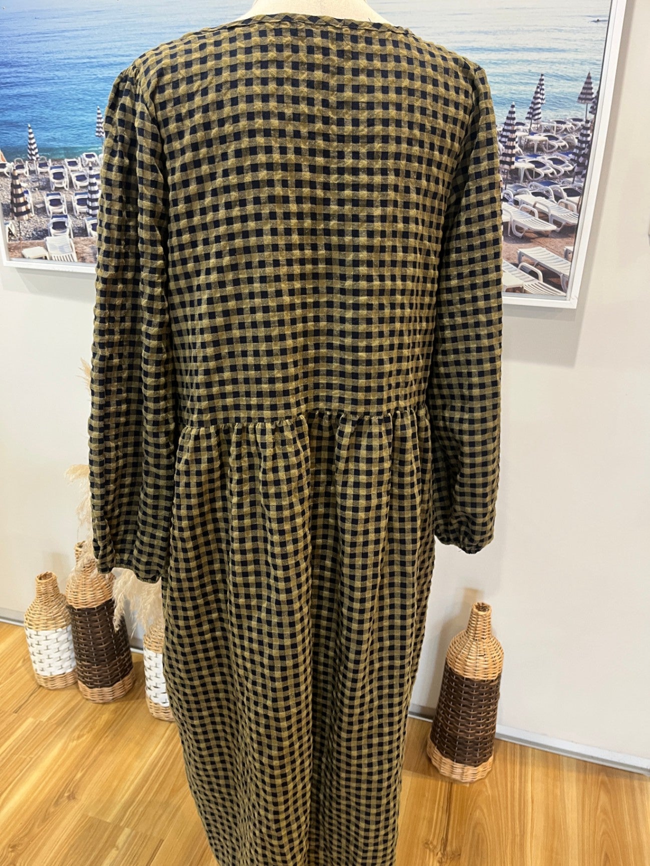 Perfectionary Green/Black Checkered Dress Size 16