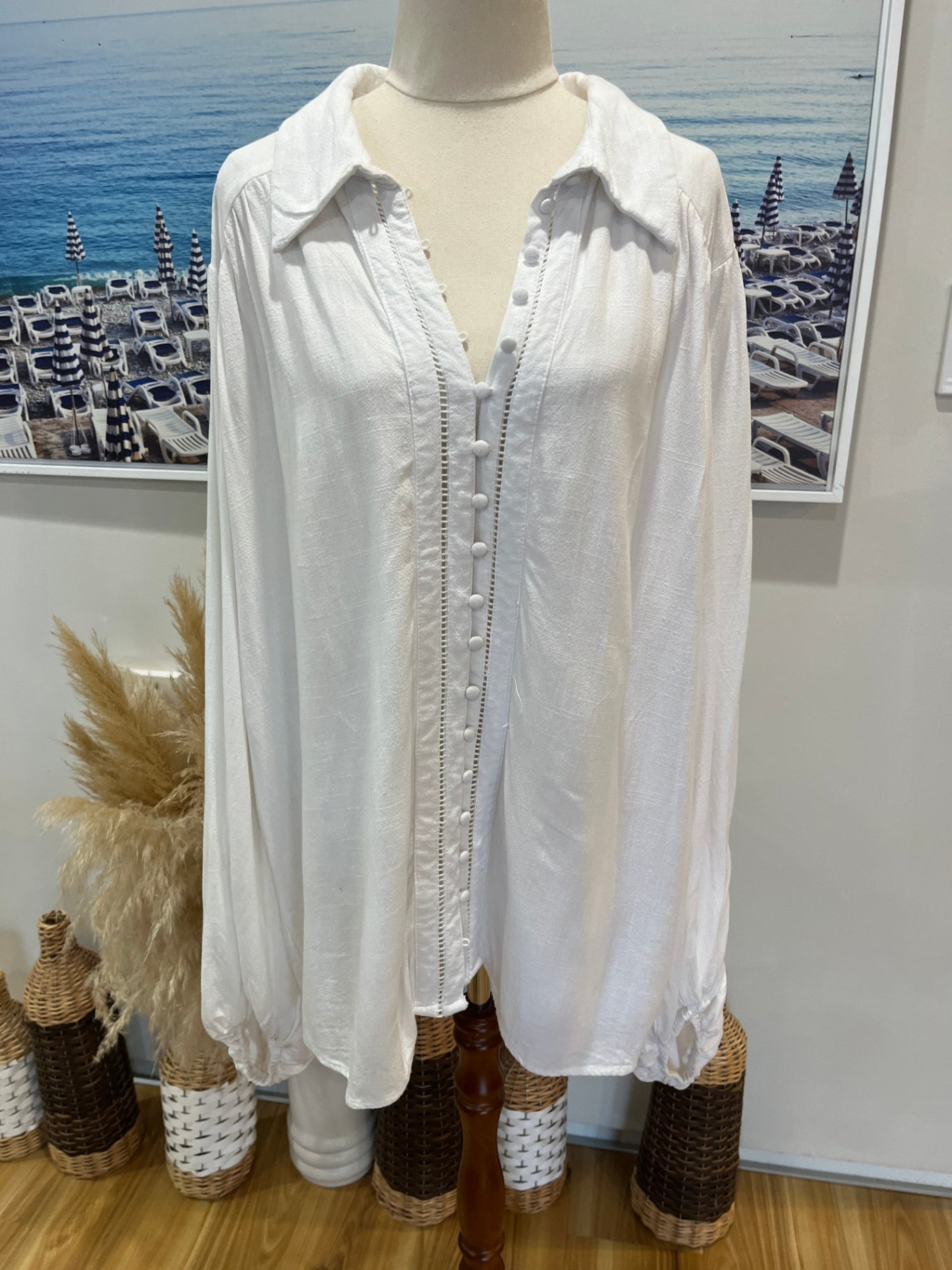 SASS Shirt White Longsleeve Size 16