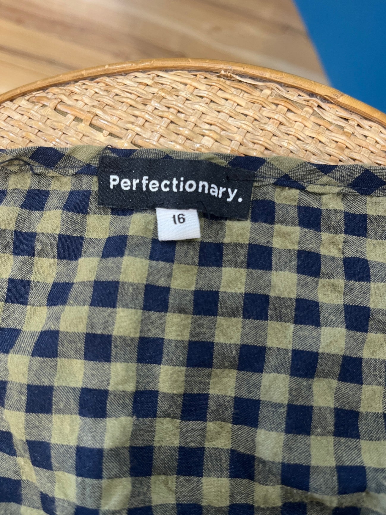 Perfectionary Green/Black Checkered Dress Size 16