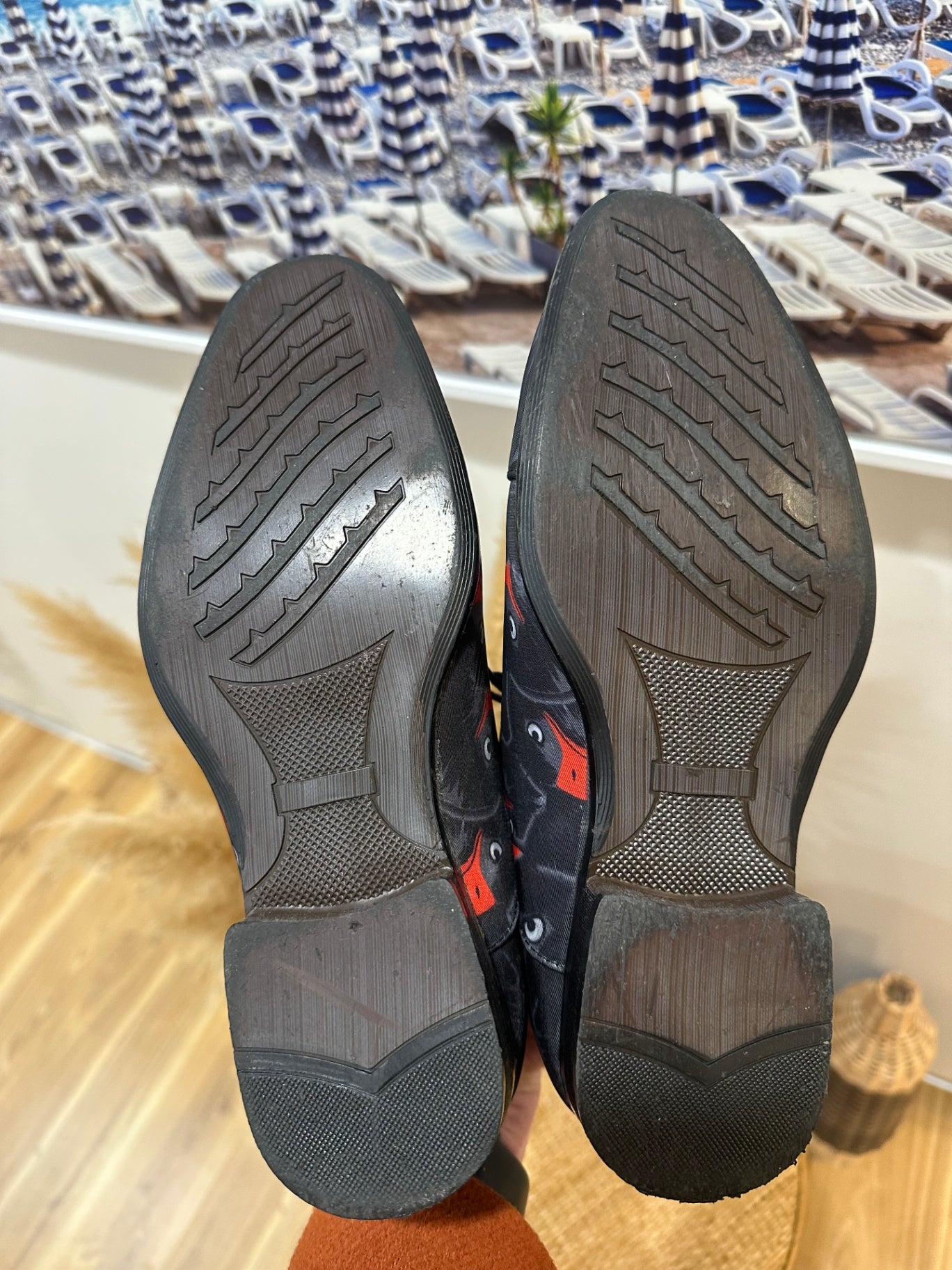 Maher Shoes Black with Birds Design 37