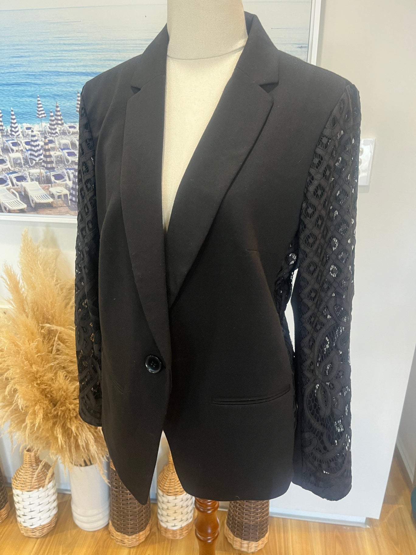 Grace Hill Black Blazer with lace Size 14
