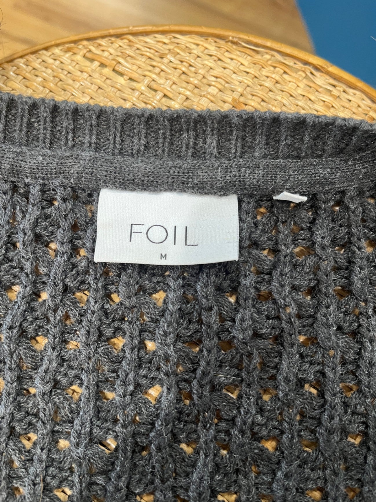 Foil Faux Fur Grey/Black Vest Medium