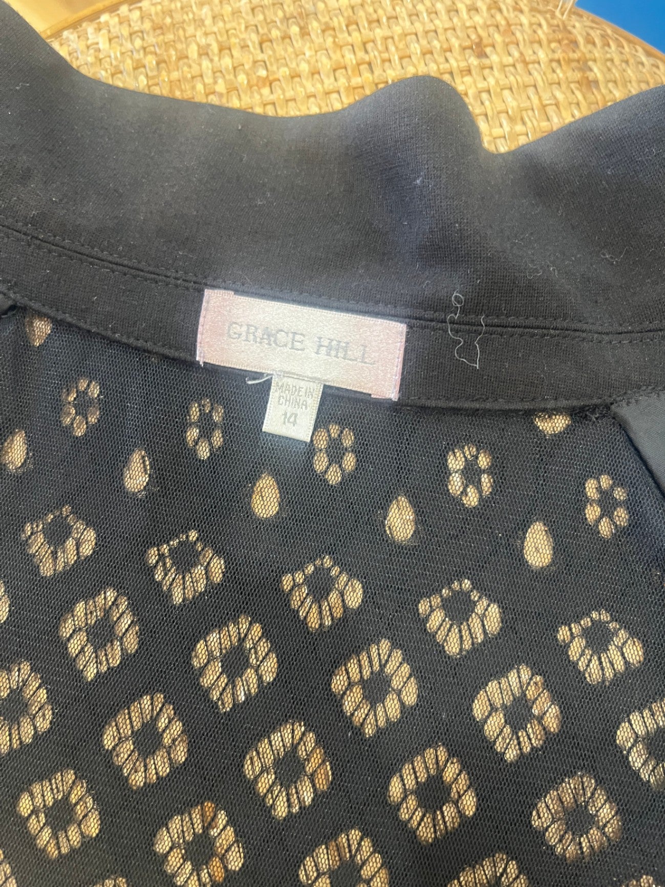Grace Hill Black Blazer with lace Size 14
