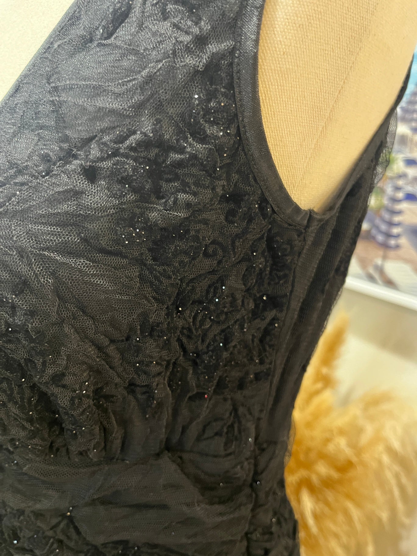 Catalyst Dress Black Embossed Flower Design Medium 