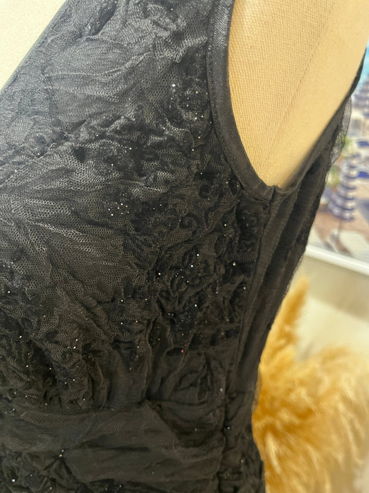 Catalyst Dress Black Embossed Flower Design Medium 