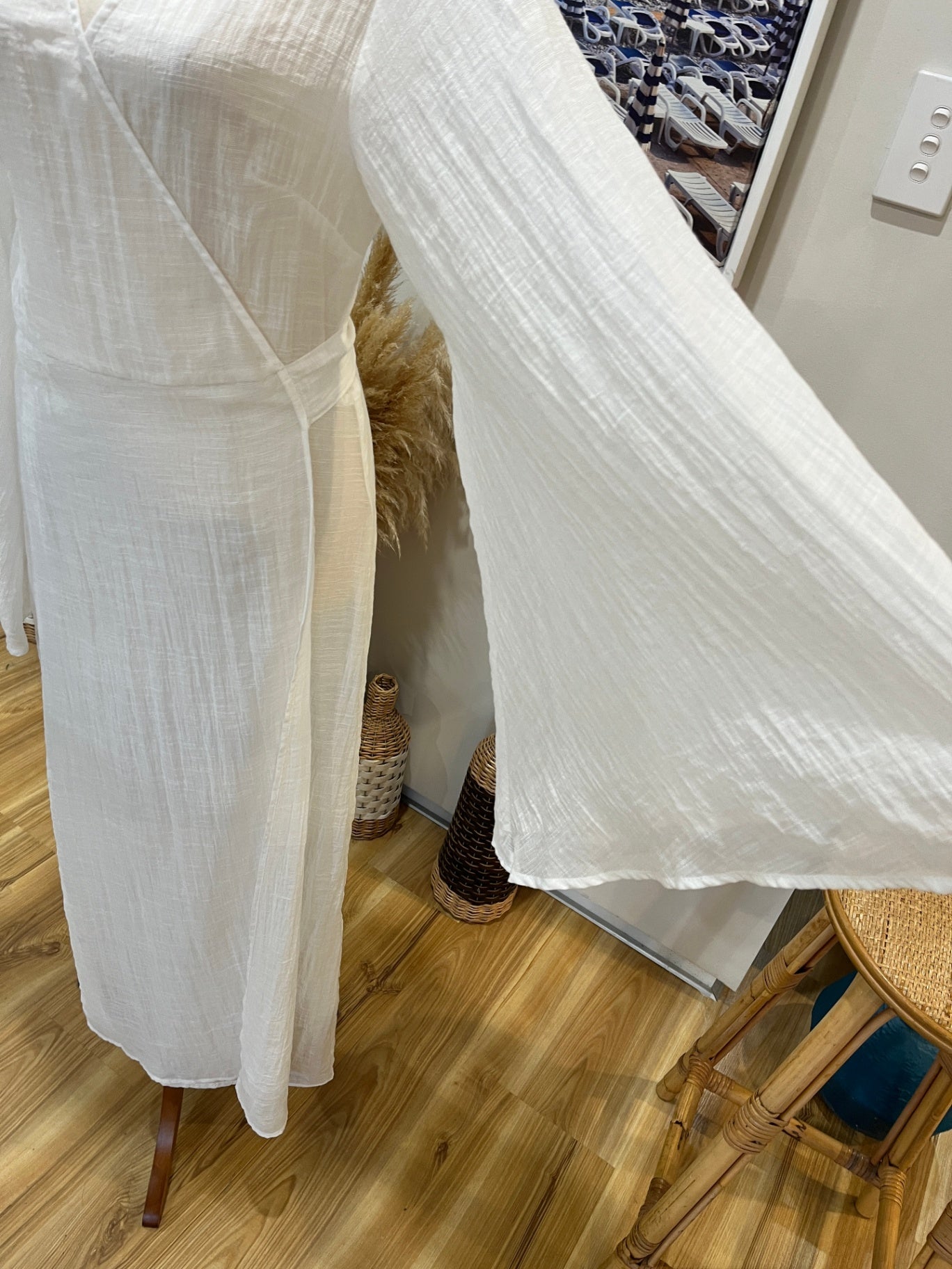 H&M Sheer White Dress Medium