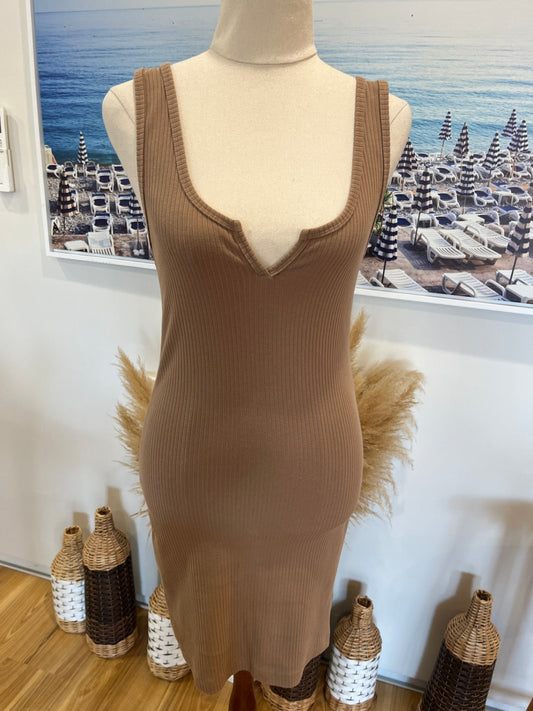 nunui Singlet Dress Beige Size 8 