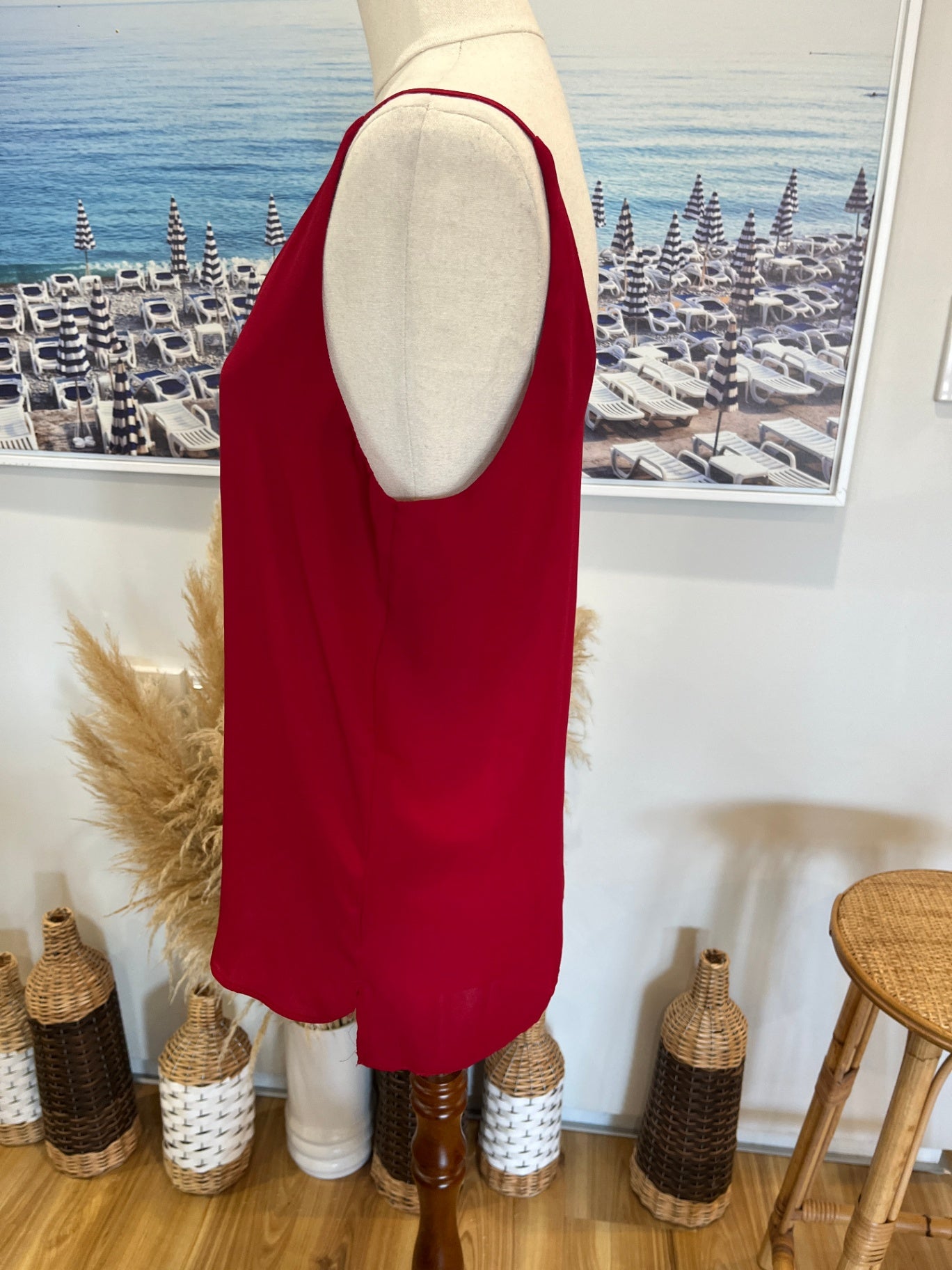 Shinestar Singlet Top Red Small 