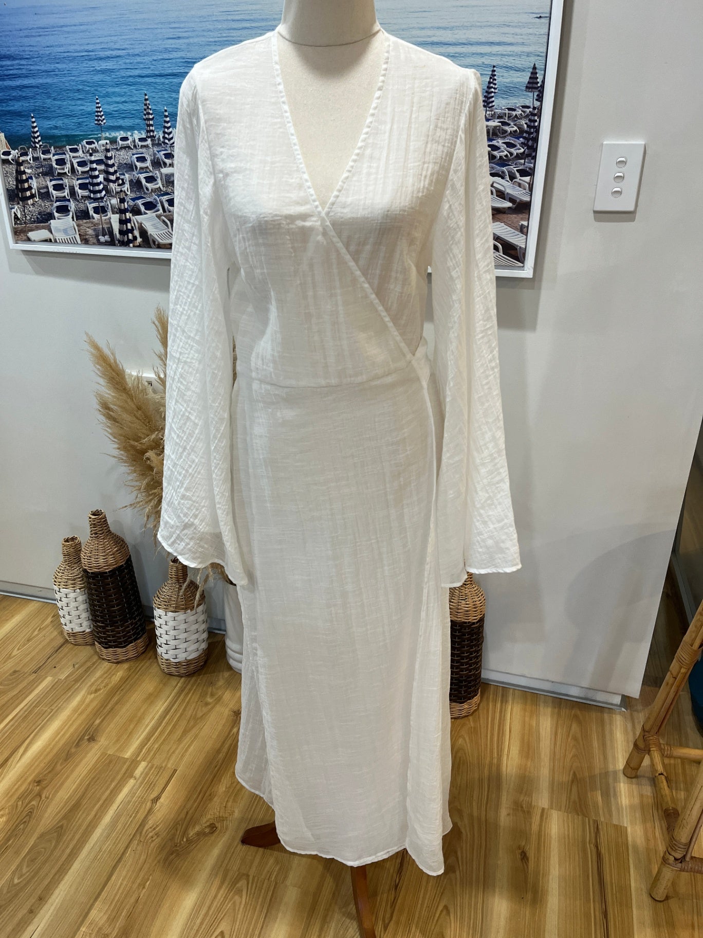 H&M Sheer White Dress Medium