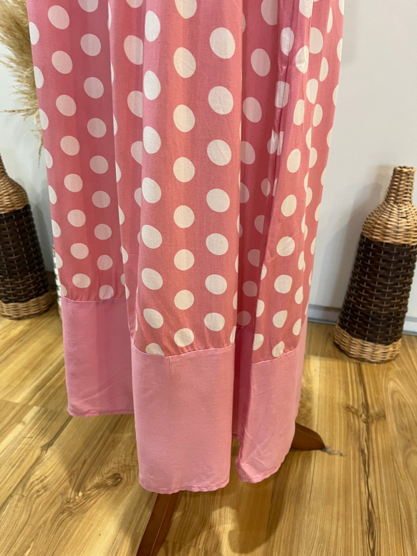 VONDA BNWT Dress Pink with White Polka Dots