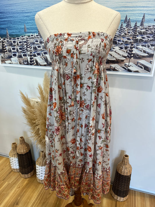 Multicolored Nooze Strapless Dress/Skirt 