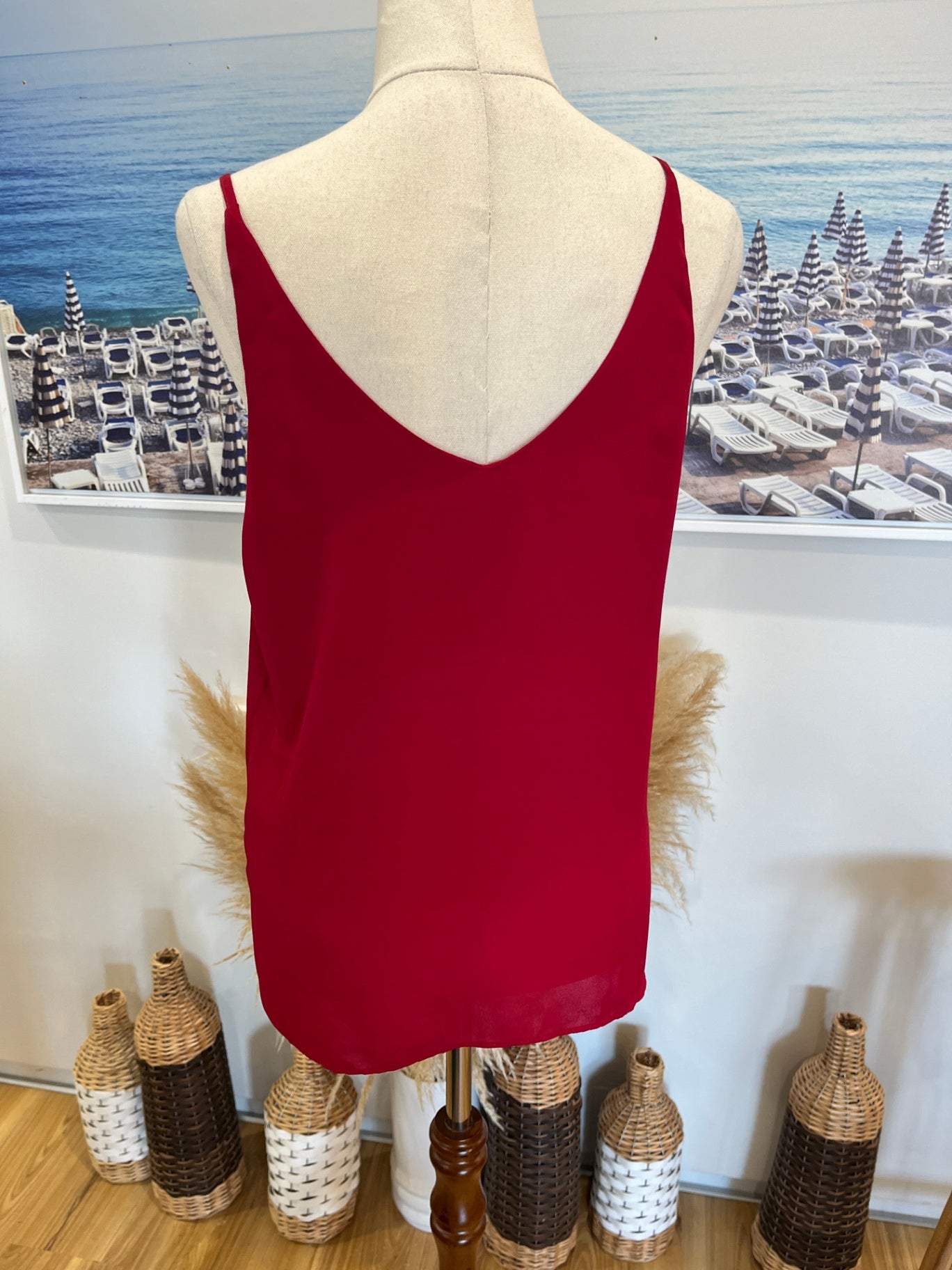 Shinestar Singlet Top Red Small 