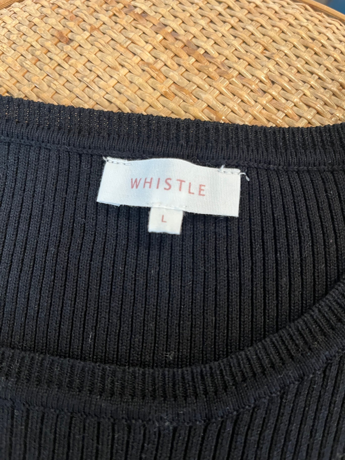 WHISTLE Jersey Ribbed Bell Sleeves Large