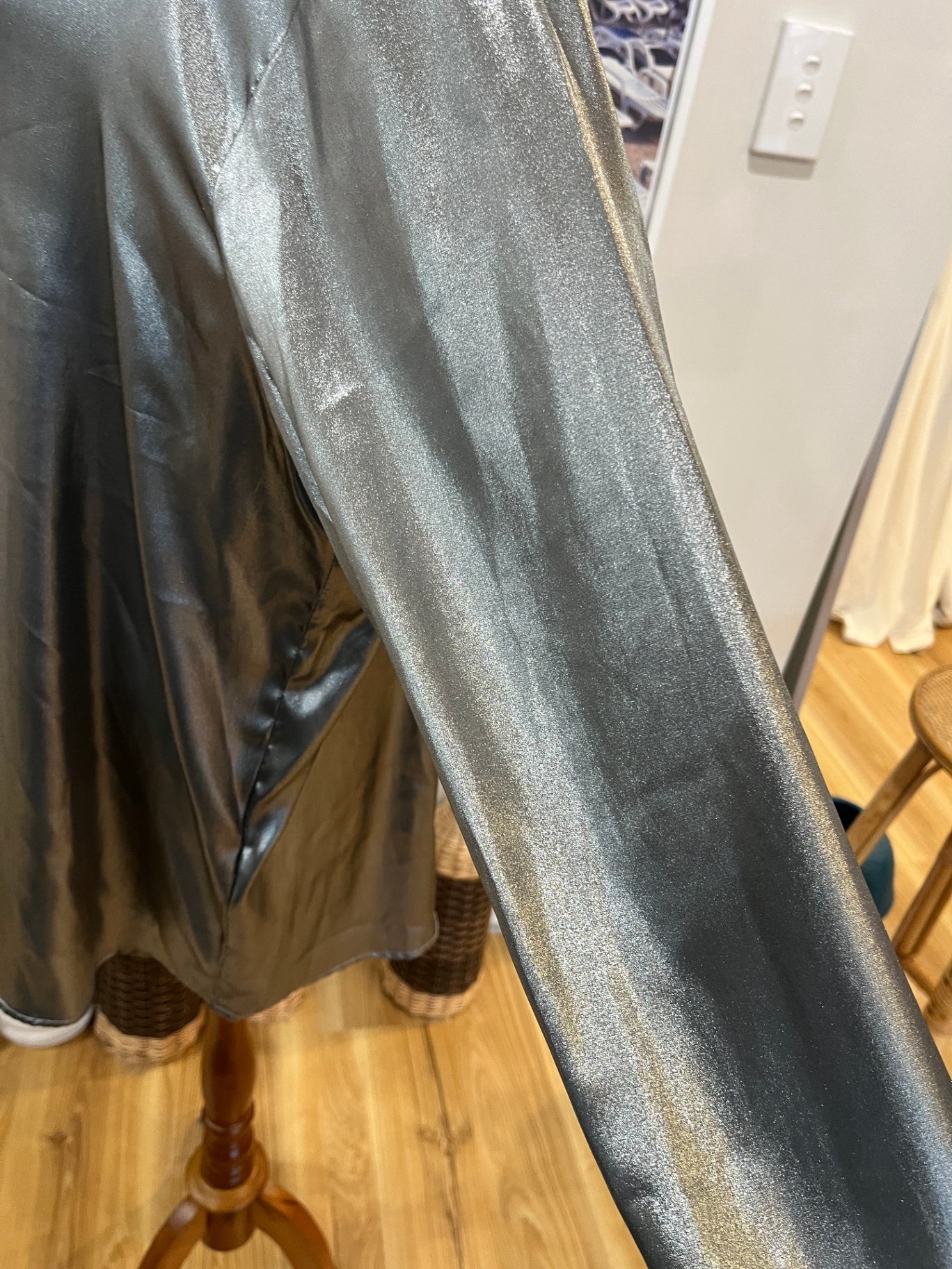 Divided H&M Metallic Gray Shirt Medium 