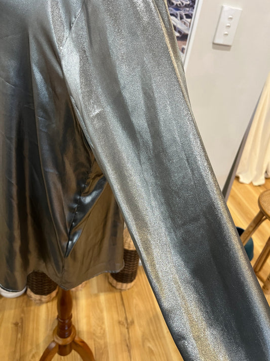 Divided H&M Metallic Gray Shirt Medium 