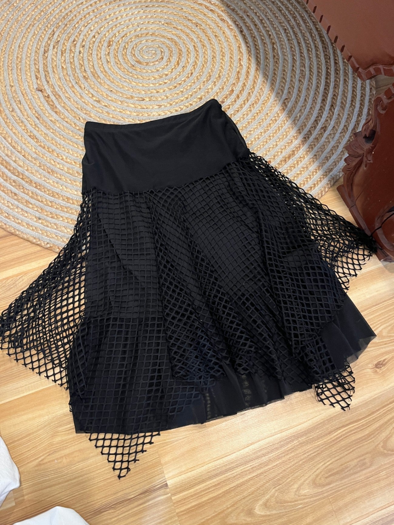 CARISMA Skirt Black with Mesh Over Skirt Medium