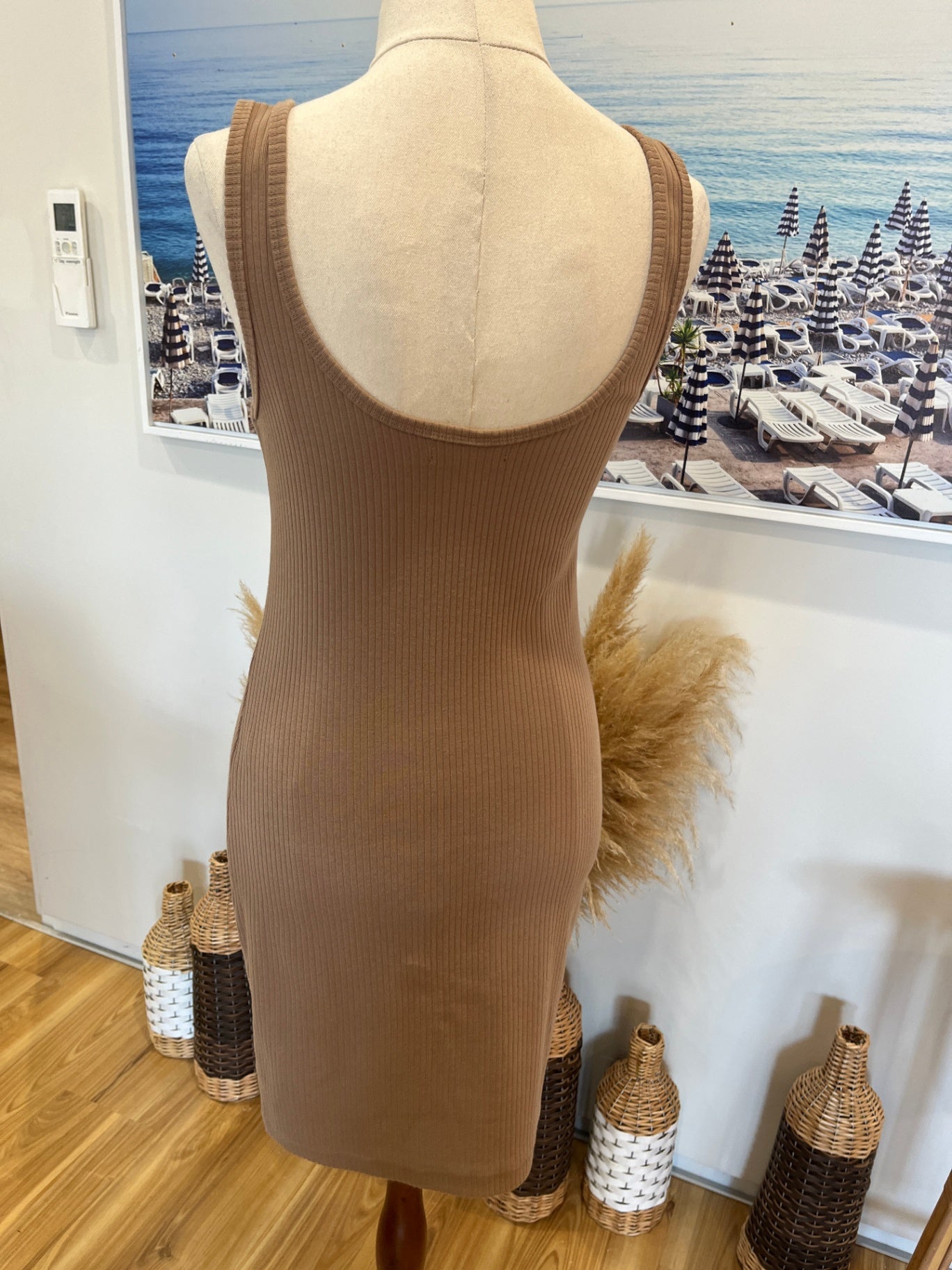 nunui Singlet Dress Beige Size 8 